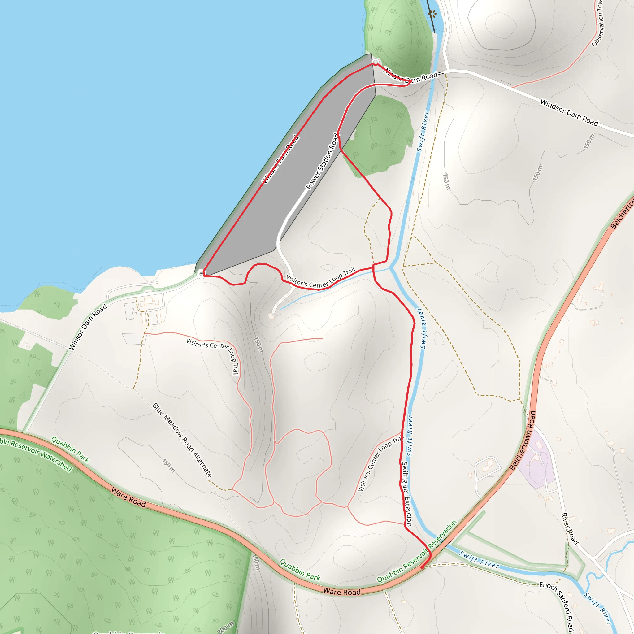 Visitor's Center Loop Trail via Swift River Trail mobile static map