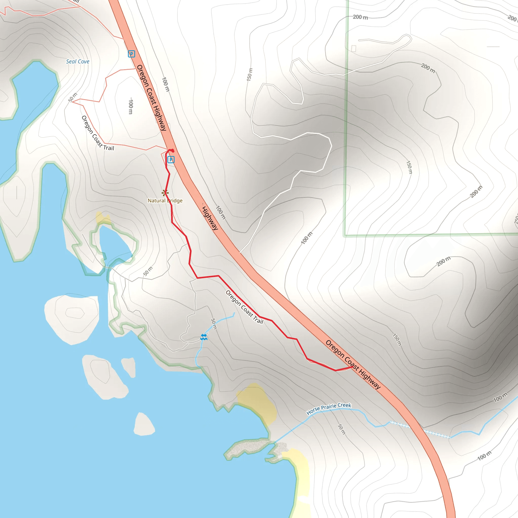 Oregon Coast Trail - Natural Bridges mobile static map