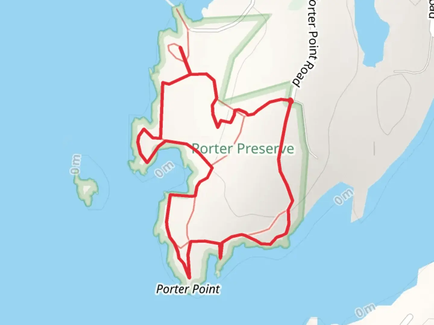 An image depicting the trail Porter Preserve White Trail Loop and its surrounding area.