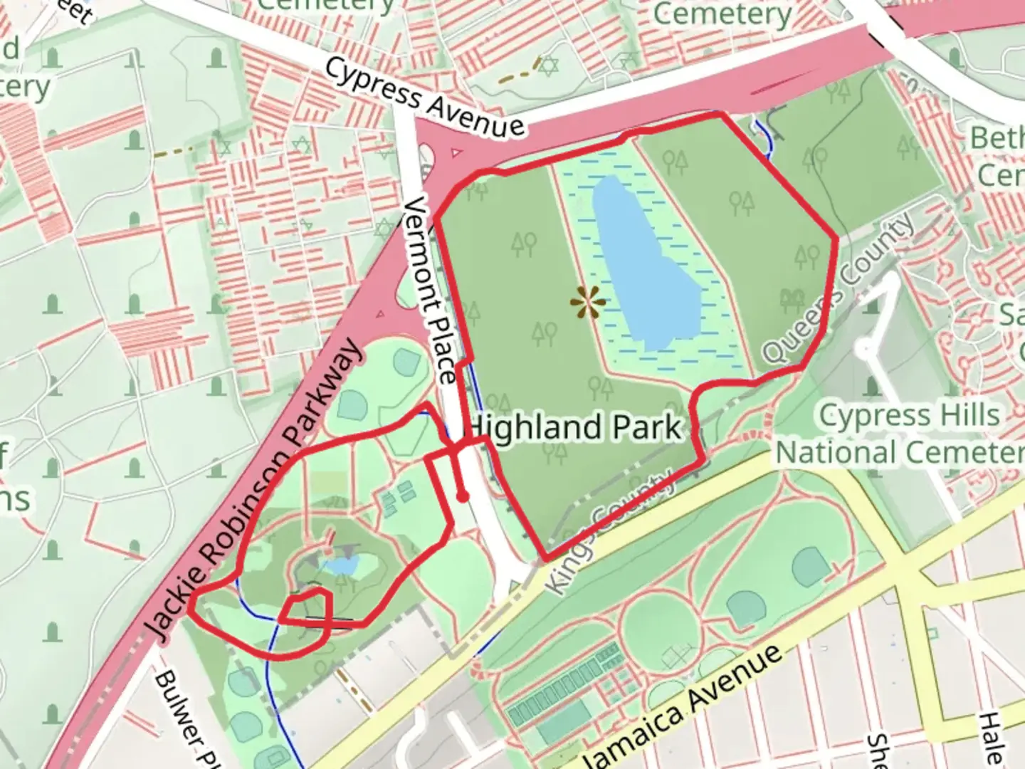 An image depicting the trail Ridgewood Reservoir Loop and its surrounding area.