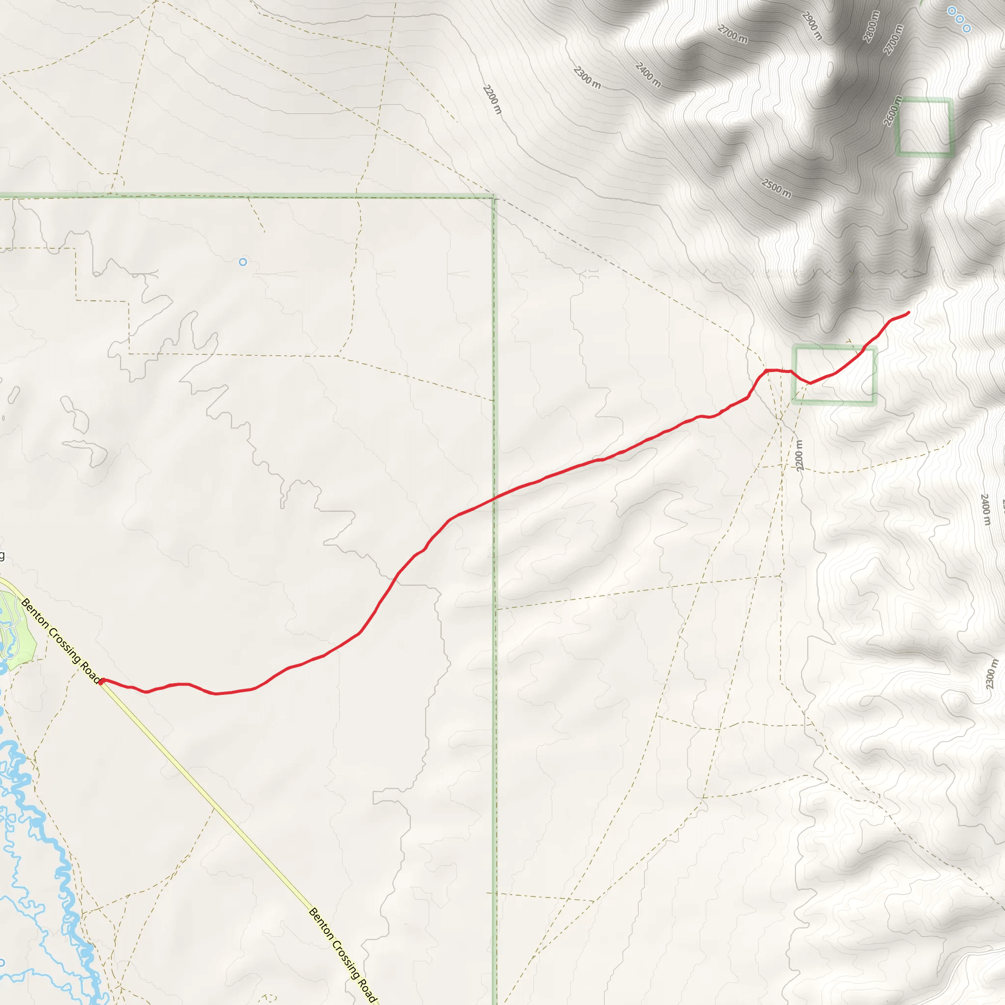 Benton Crossing Road mobile static map