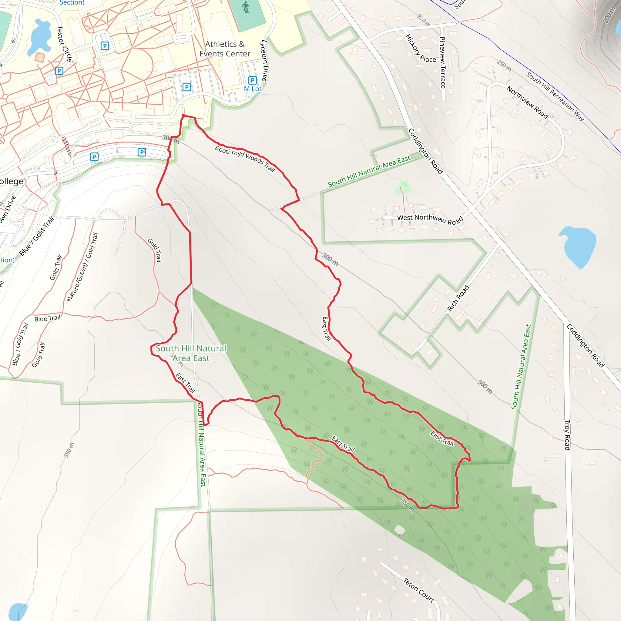 Northview Park East Loop Trail mobile static map