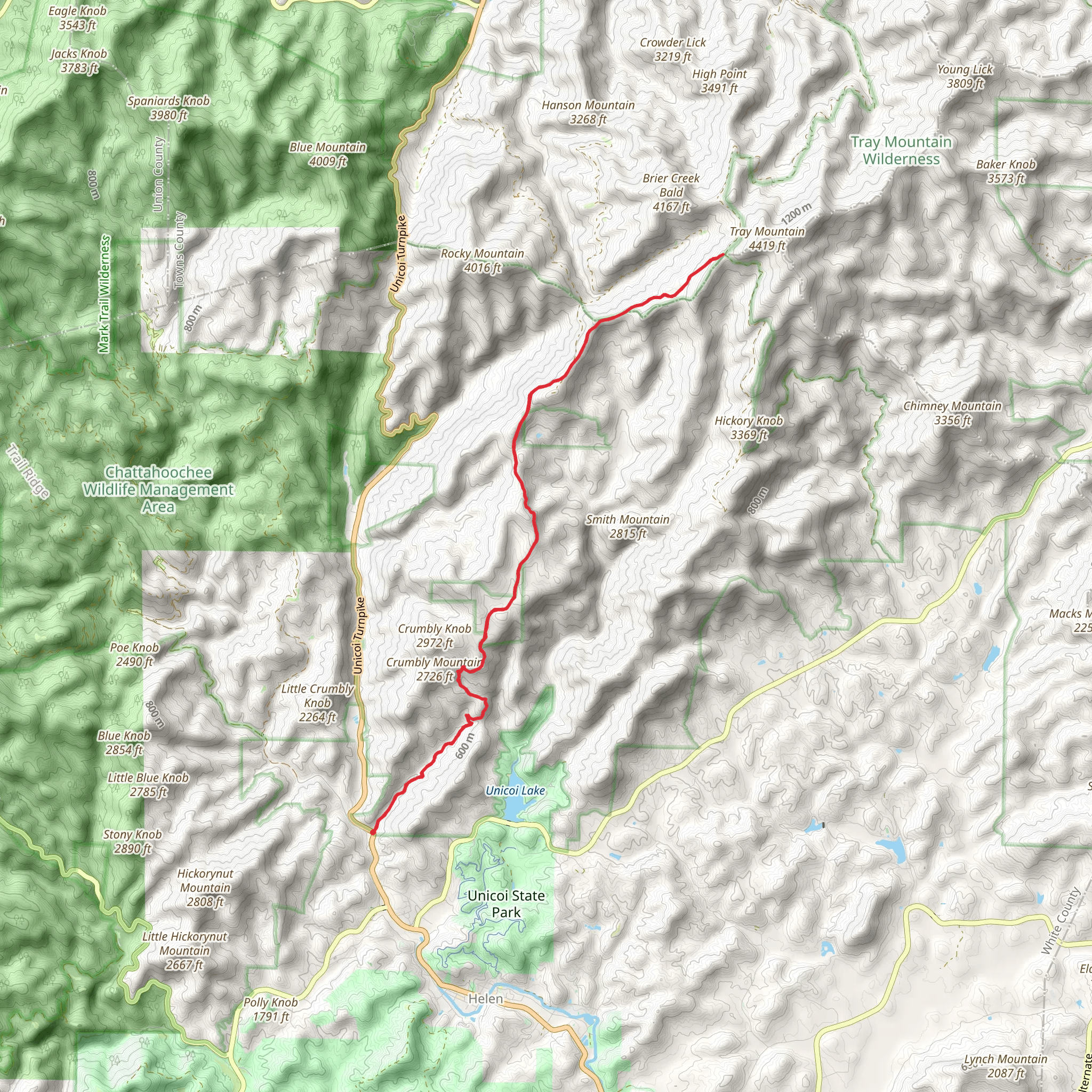 Tray Mountain Road mobile static map