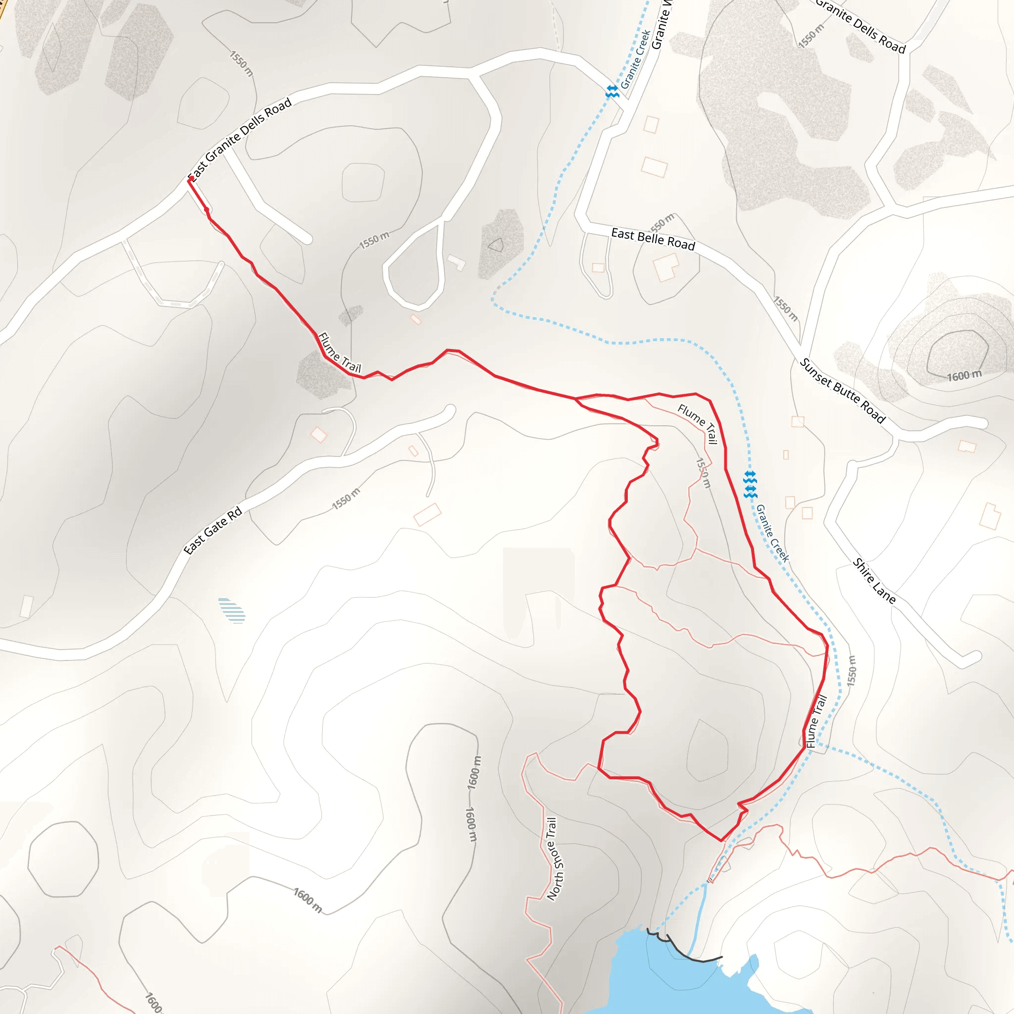 Flume Loop Trail from East Granite Dells Road mobile static map