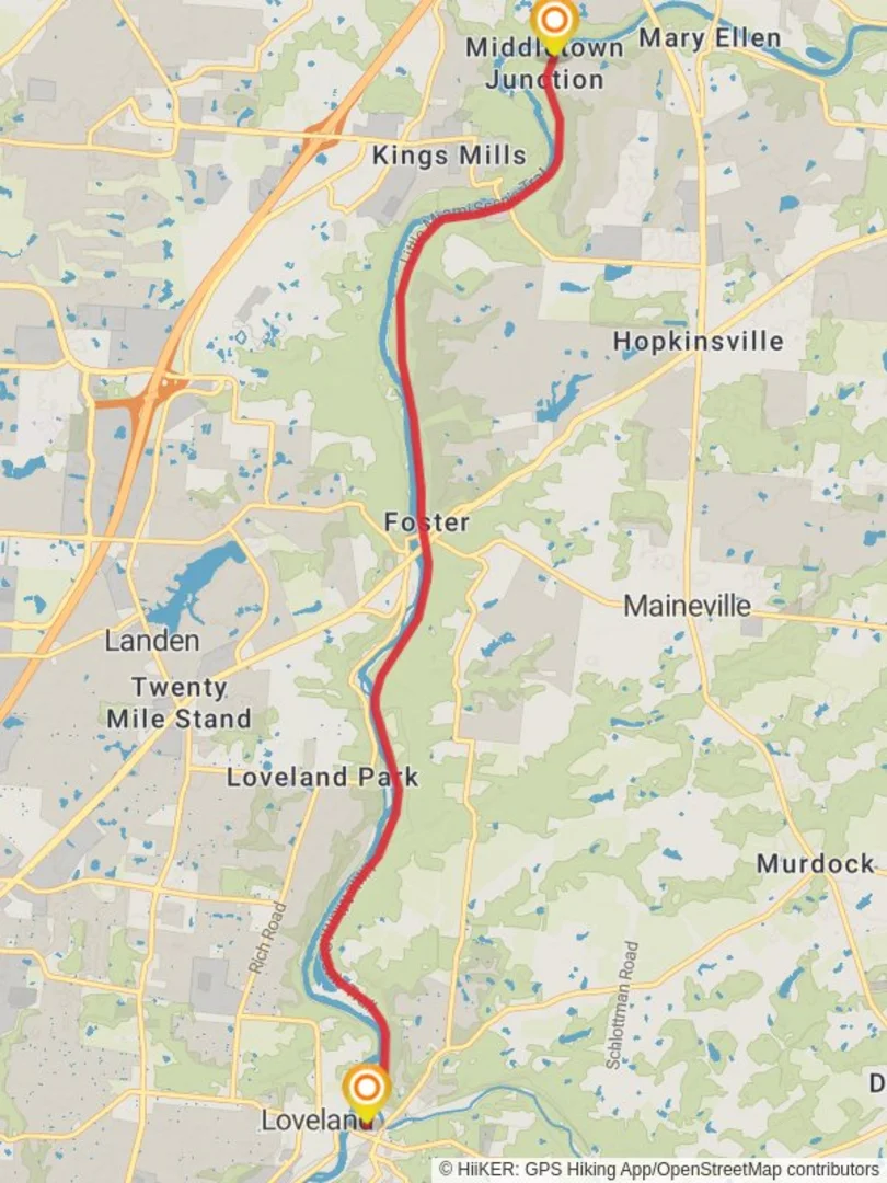 Ohio River Trail Map Little Miami Scenic Trail Butler County Great