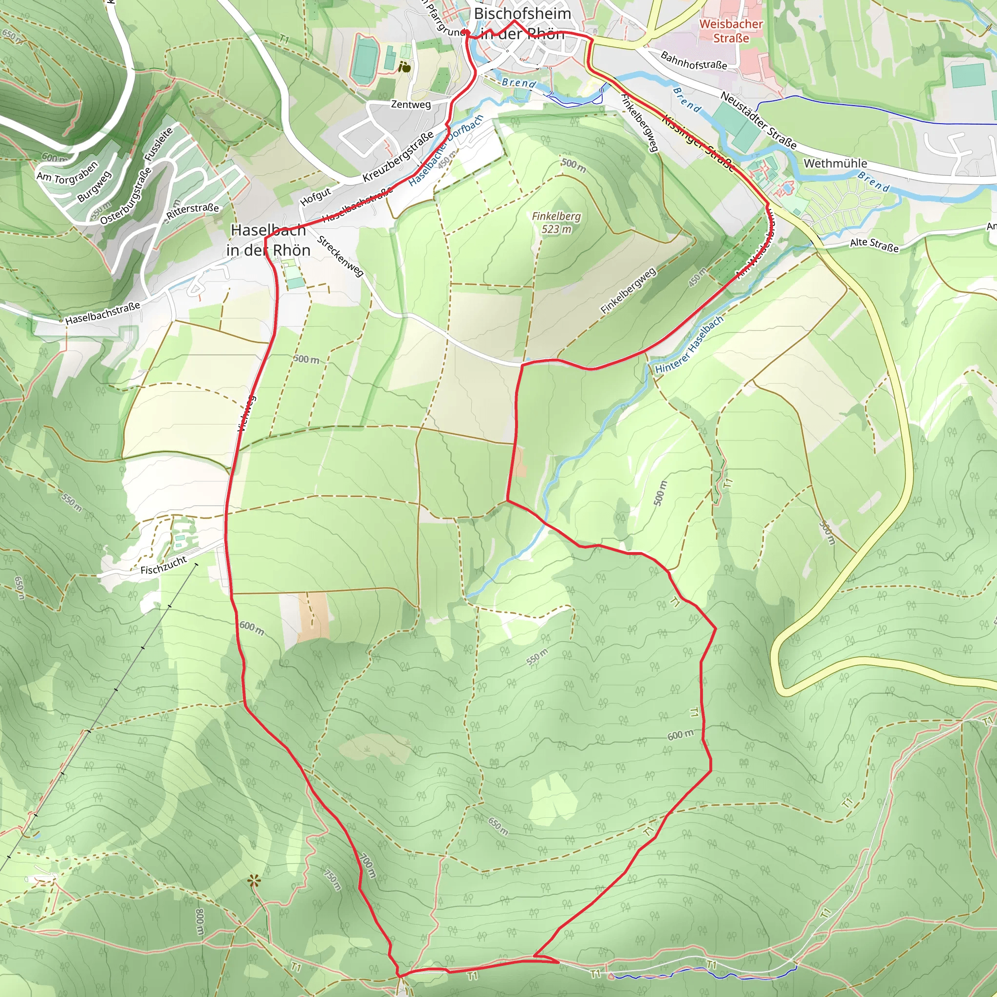 Rhoen Rundweg 3 Haselbach and Bischofsheim Rundweg mobile static map