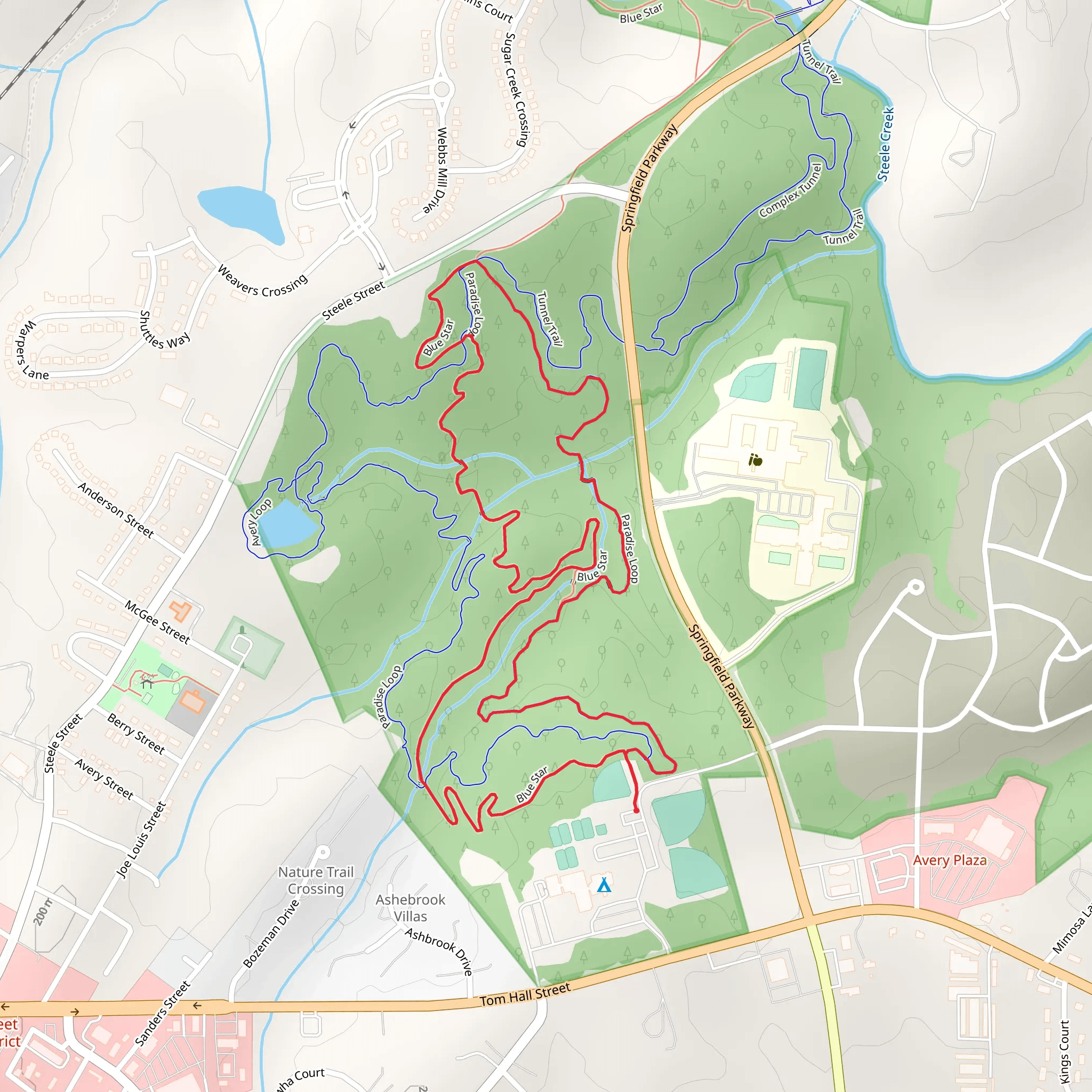Blue Star and Paradise Loop mobile static map