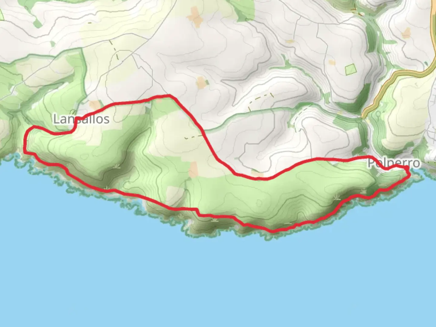 An image depicting the trail Polperro and Lansallos Loop and its surrounding area.