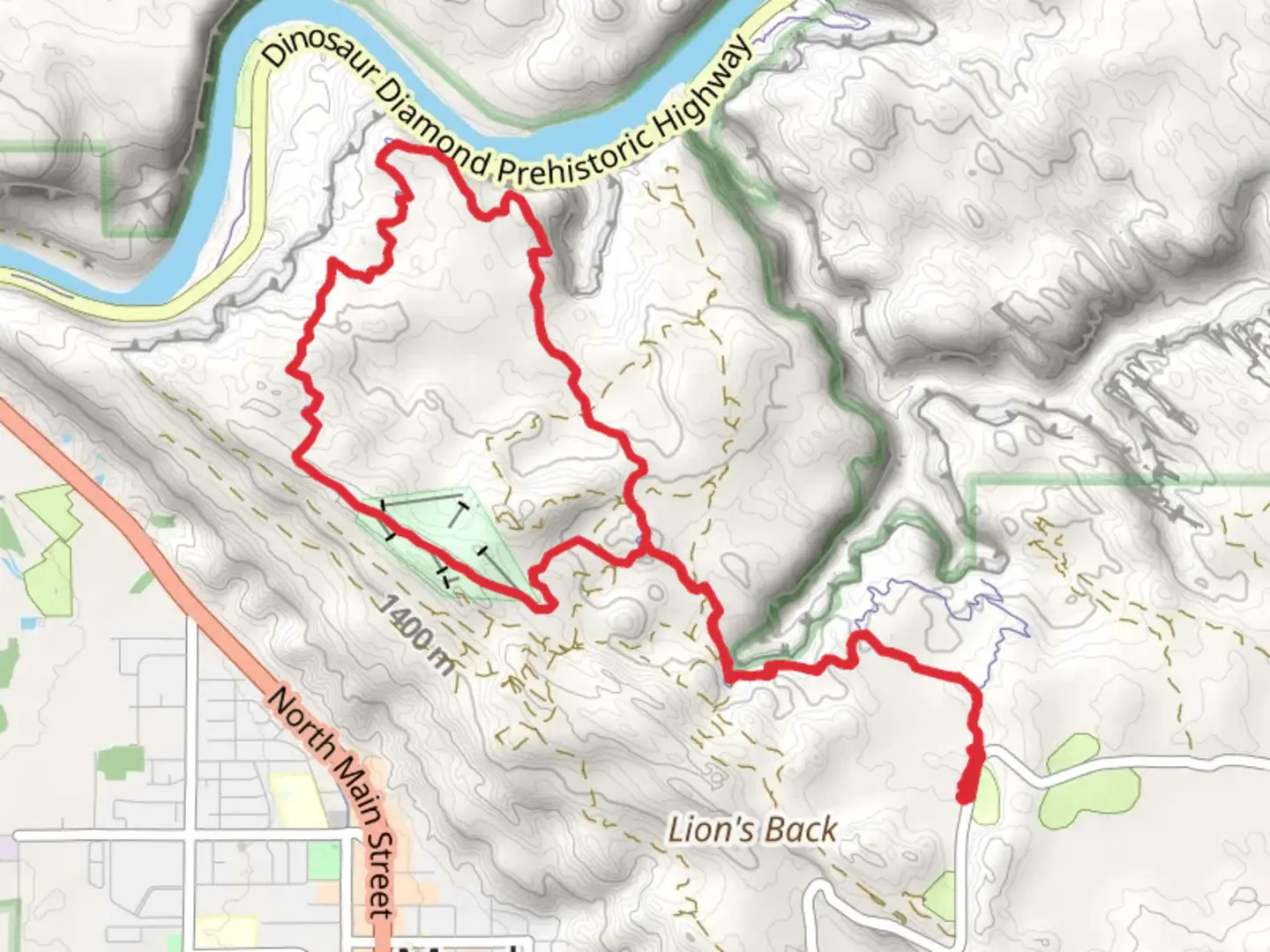 An image depicting the trail Slickrock Loop Trail and its surrounding area.