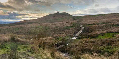 An image depicting the trail Winter Hill and Rivington Pike and its surrounding area.