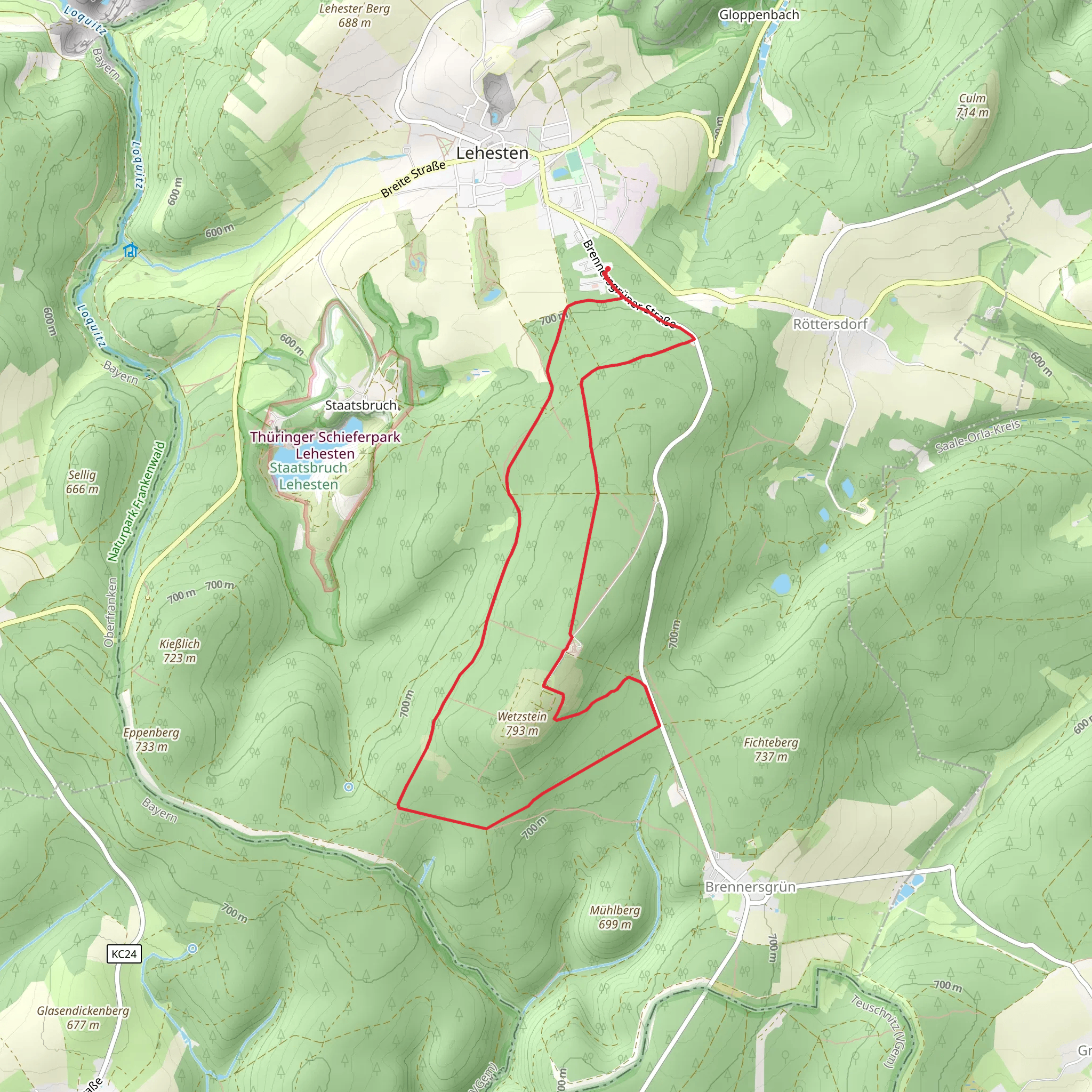 Wetzstein Loop mobile static map