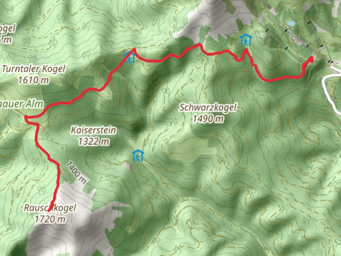 An image depicting the trail Brunnalm to Rauschkogel Trail and its surrounding area.