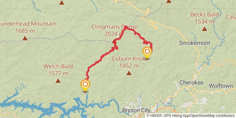 Benton Mackaye Trail alt 1 Map