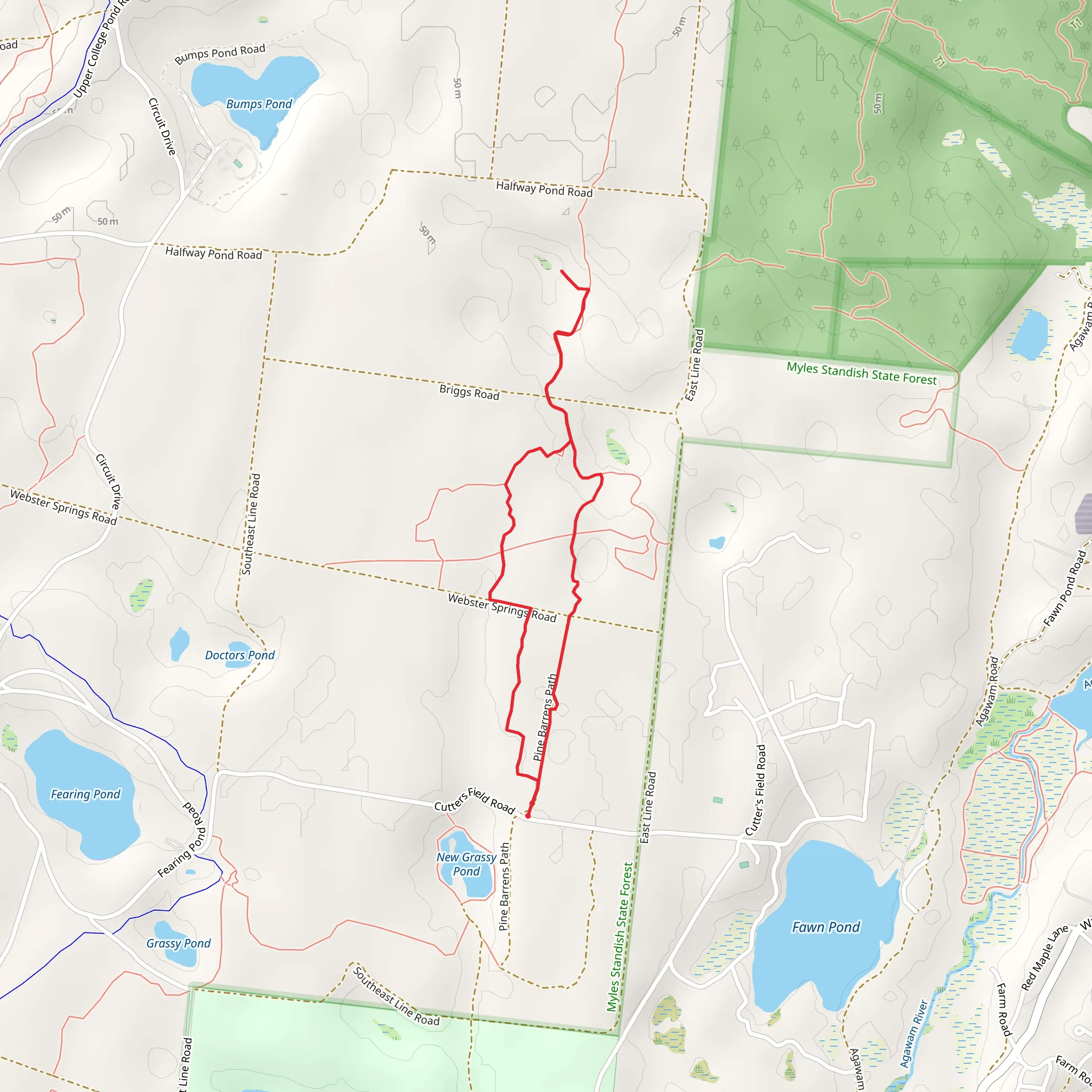 Wings Hole from Cutter Field Road mobile static map