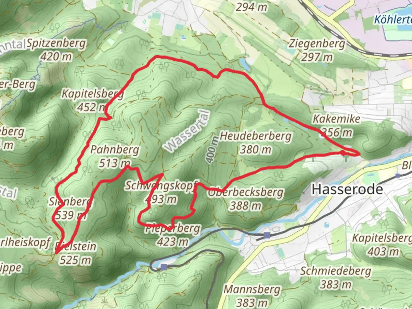 An image depicting the trail Himmelpforten Teich and Kuhbornteich via Harzklub Weg and its surrounding area.