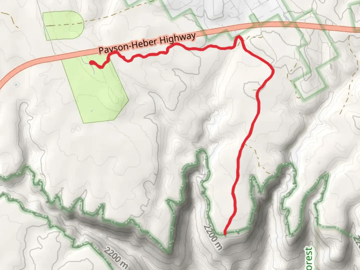 An image depicting the trail Rim Run Trail via Feelin Blue Trail and its surrounding area.