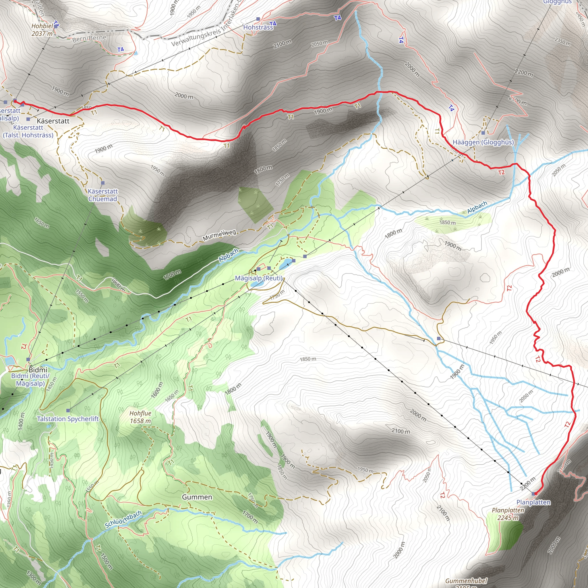 Sonnenweg - Alpen tower - Käserstatt mobile static map