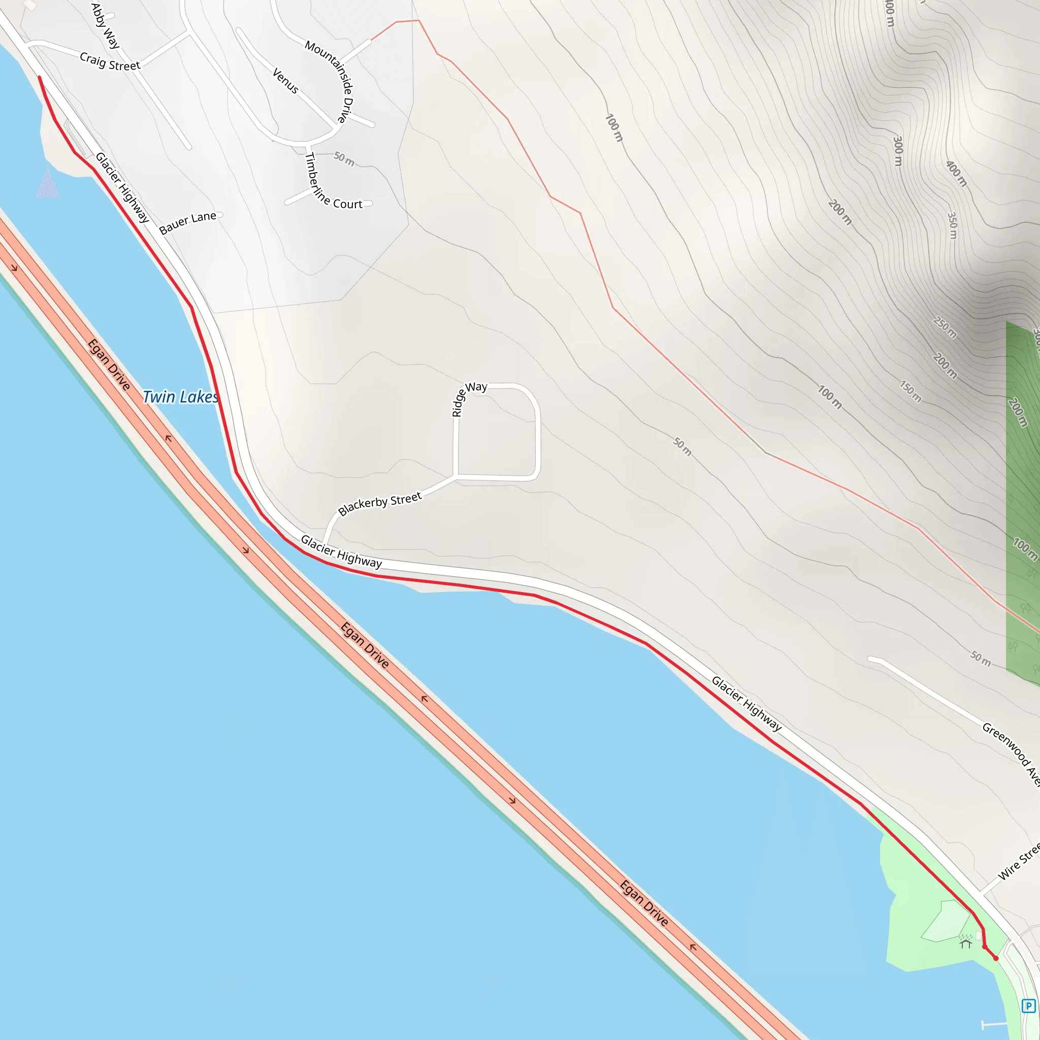 Twin Lakes Park Walk mobile static map