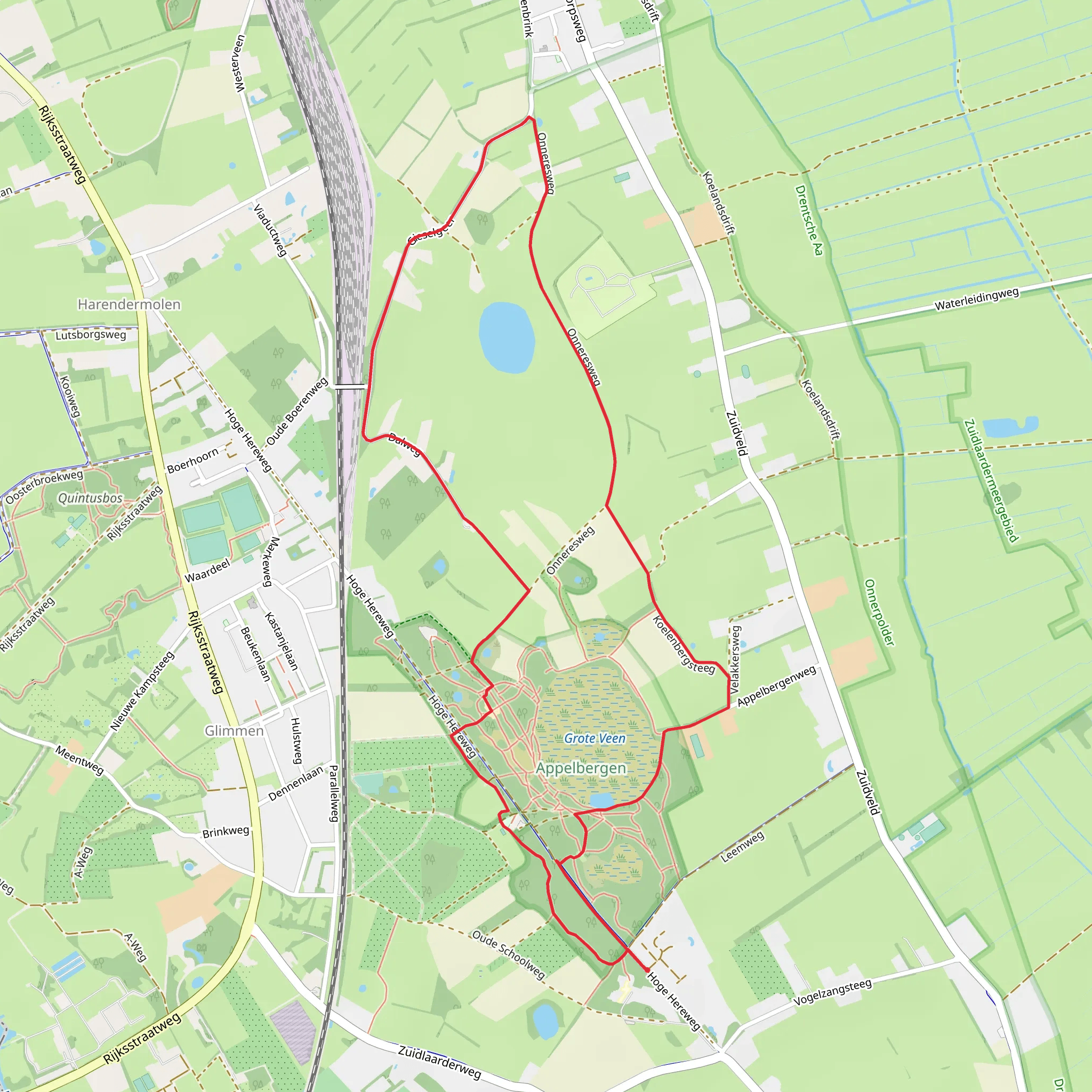 Appelbergen and Onneresch Loop mobile static map