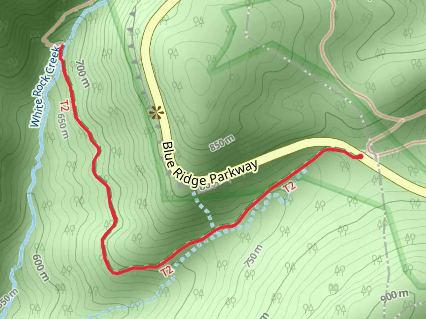 An image depicting the trail White Rock Falls Trail - Short and its surrounding area.