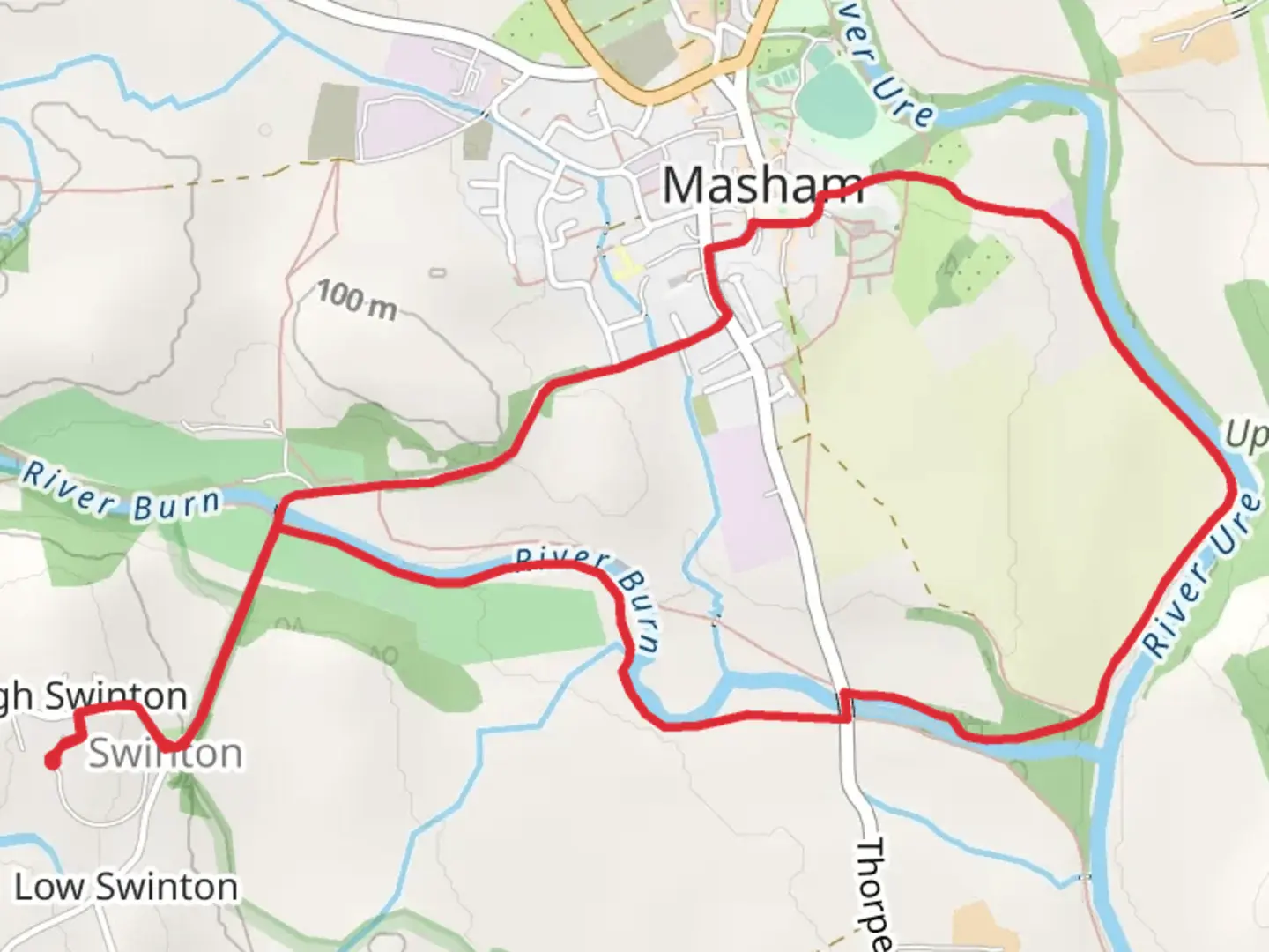 An image depicting the trail Masham Loop Walk and its surrounding area.