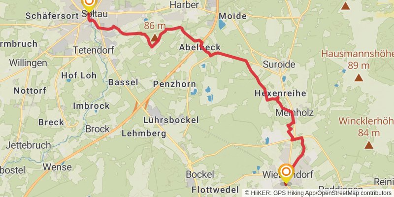 Heidschnuckenweg stage 7 Map