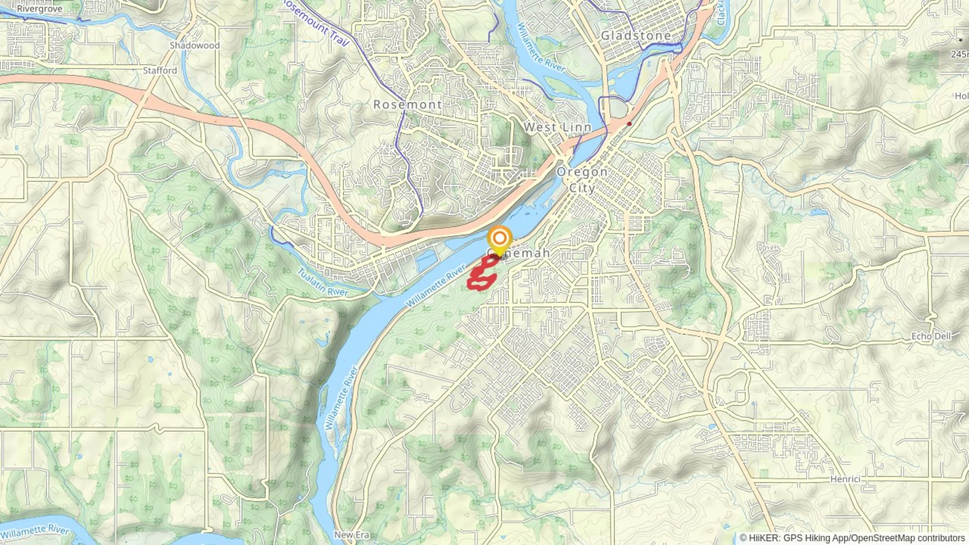 An image depicting the trail Camas Springs Trail and Licorice Fern Loop Trail and its surrounding area.