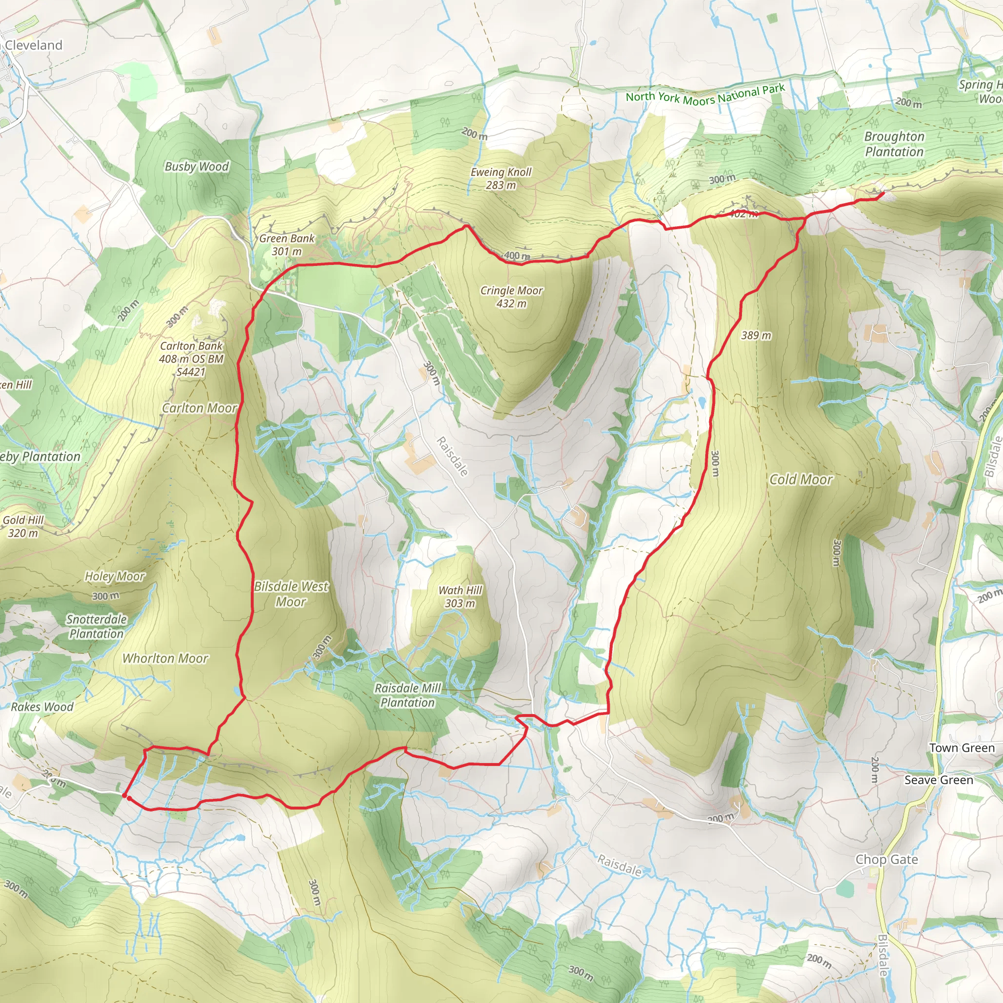 Scugdale - Cold Moor - Wainstones - Cringle Moor and Bilsdale West Moor mobile static map