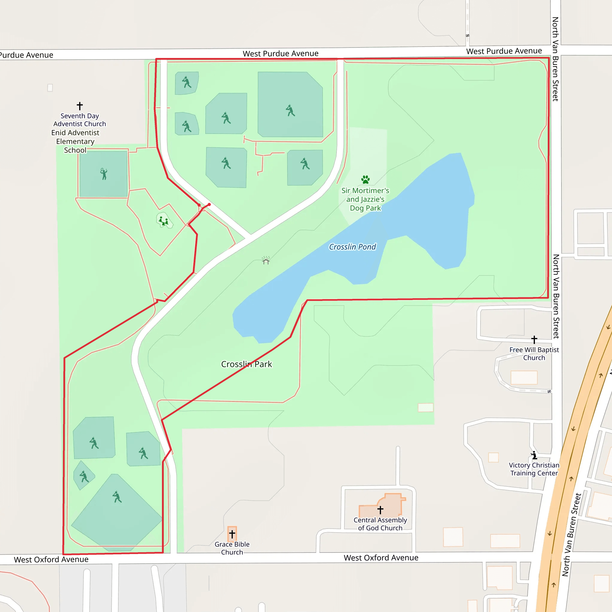 Crosslin Pond Loop mobile static map