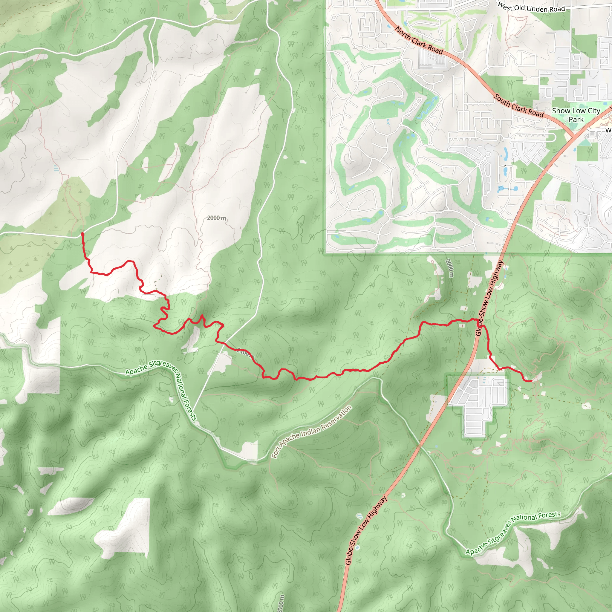 Chihuahua Pine Connector via Los Caballos Trail mobile static map