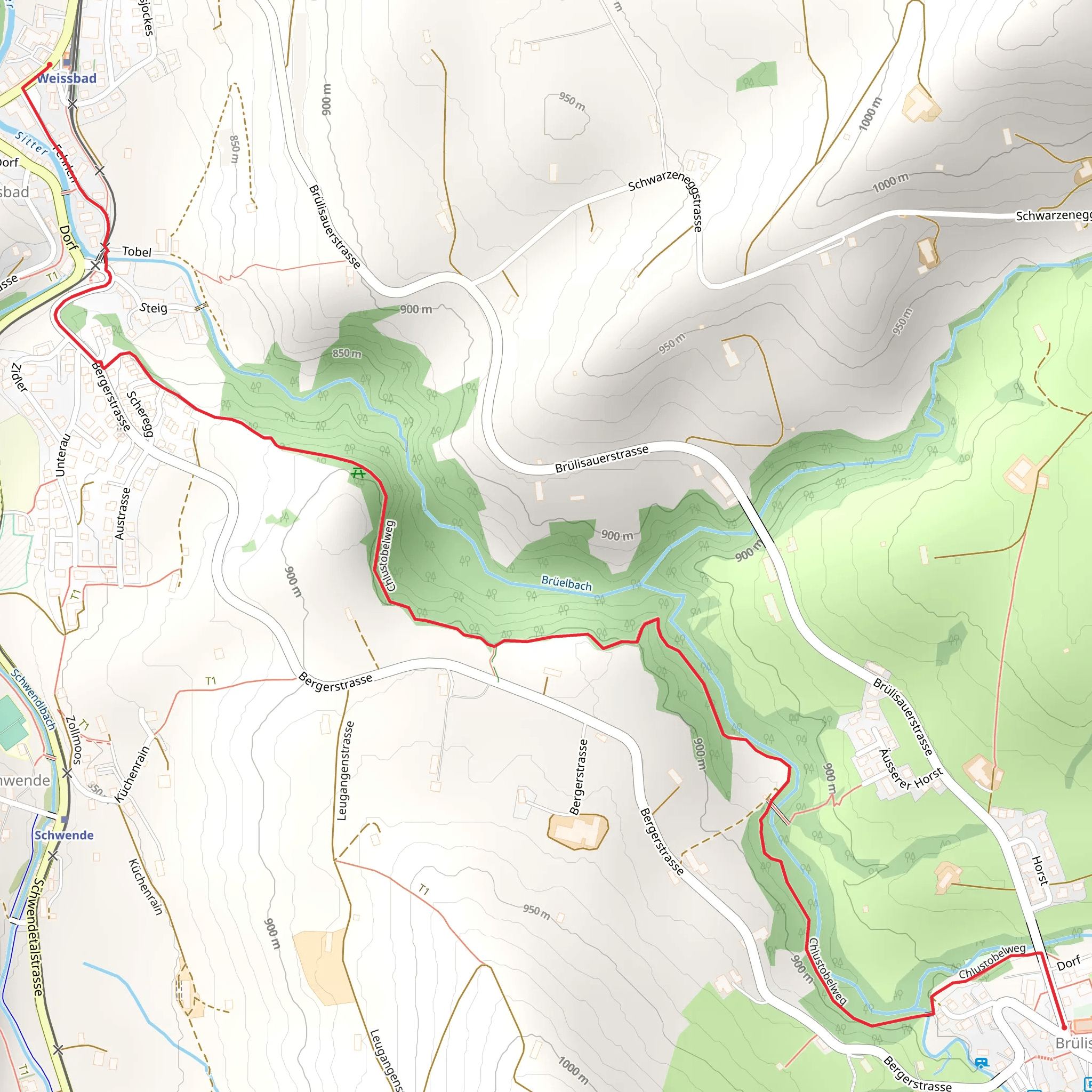 Chlustobelweg mobile static map