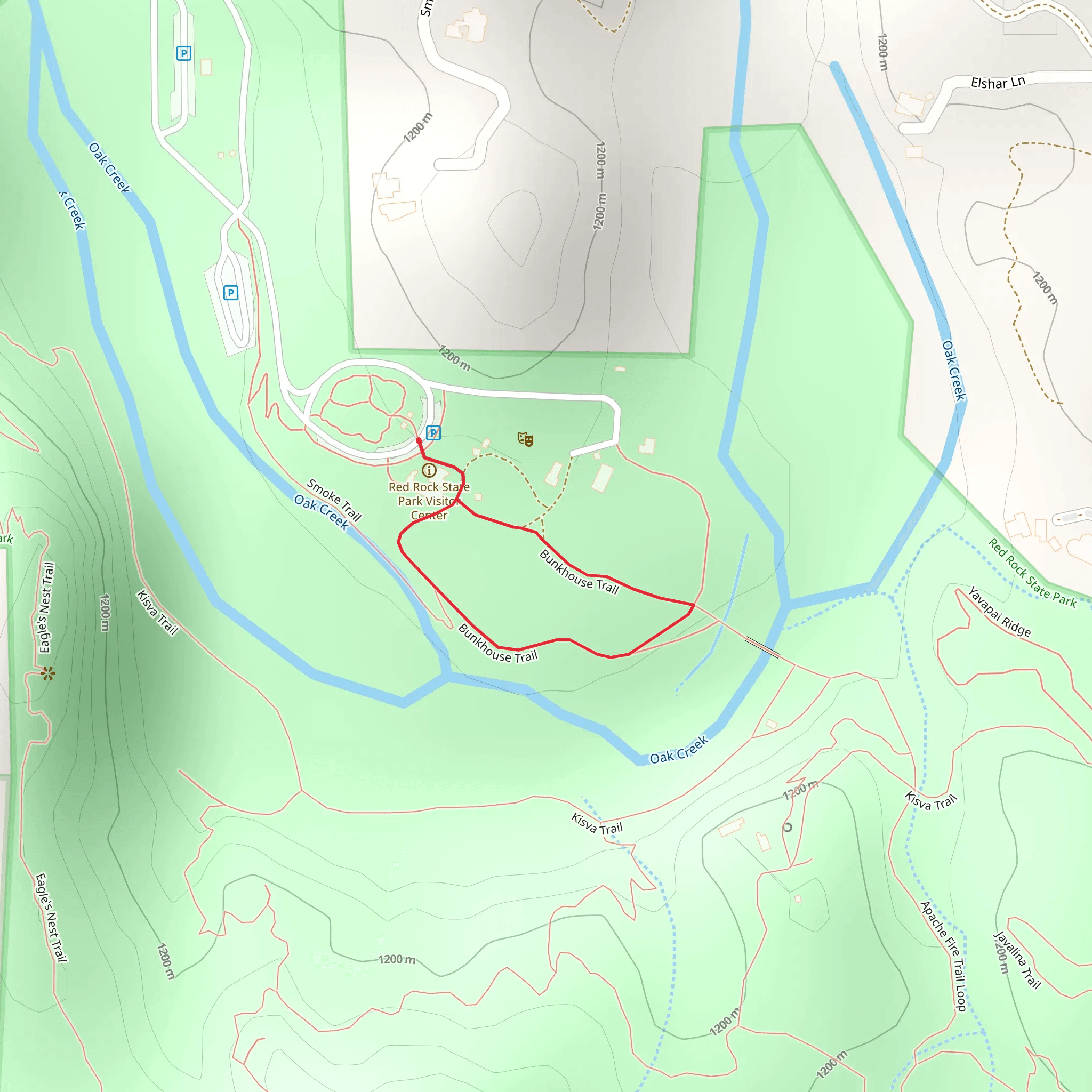 Bunkhouse Loop Trail mobile static map