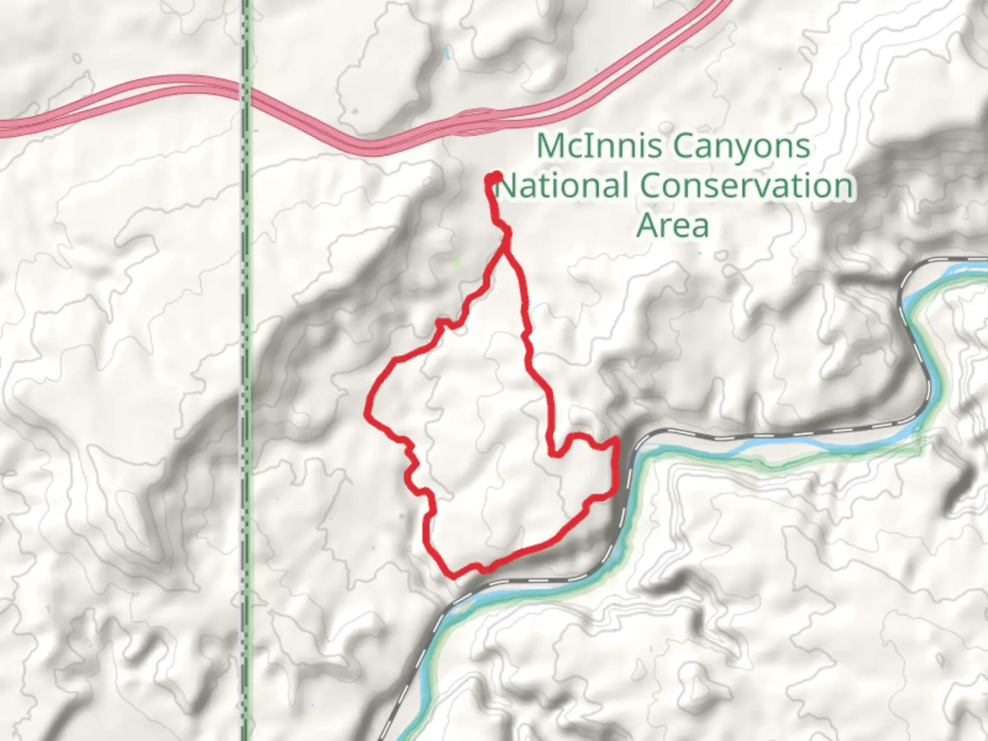 An image depicting the trail Jouflas, McDonald Creek and American Discovery Loop Trail and its surrounding area.