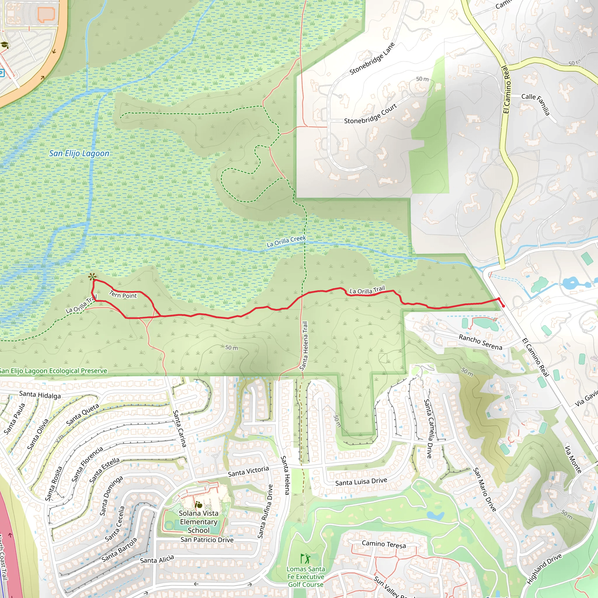 La Orilla Trail and Tern Point mobile static map