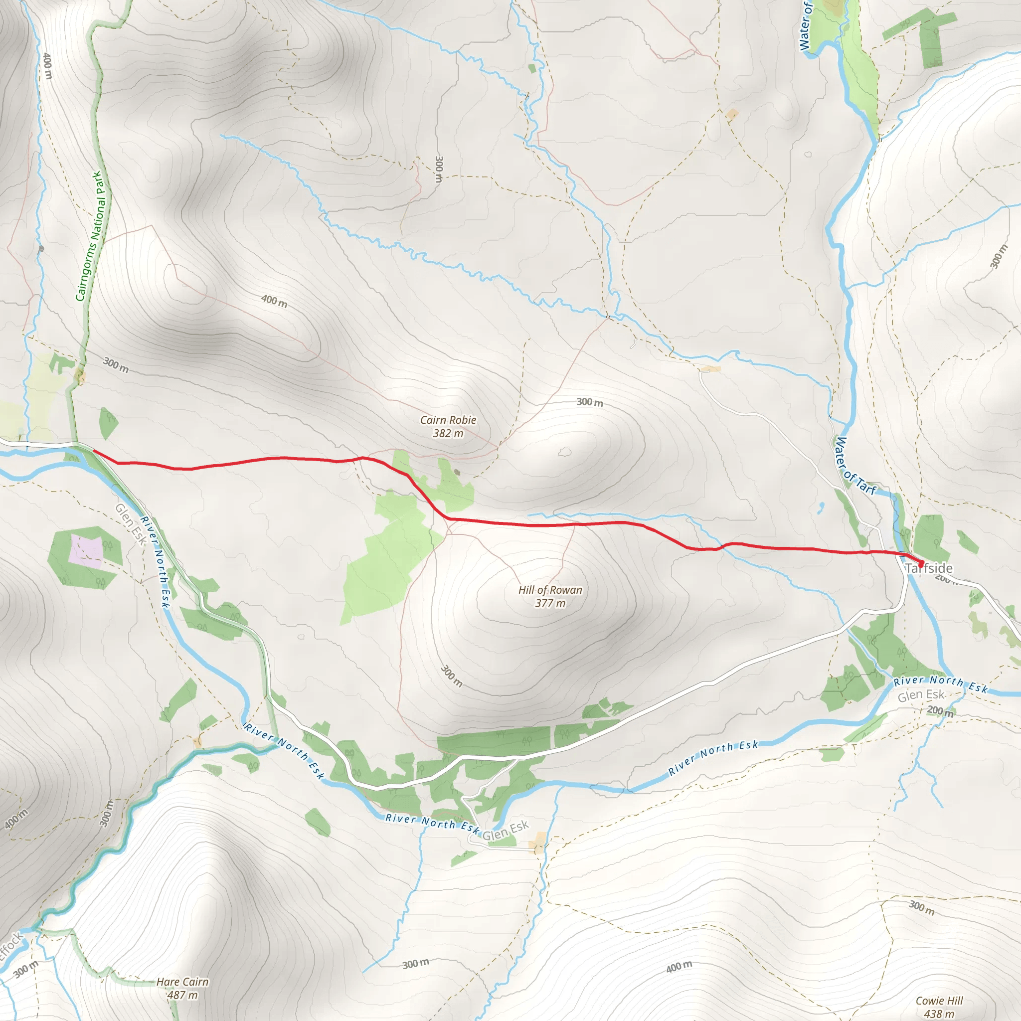 Glen Esk Path - Tarfside to Invermark Path mobile static map