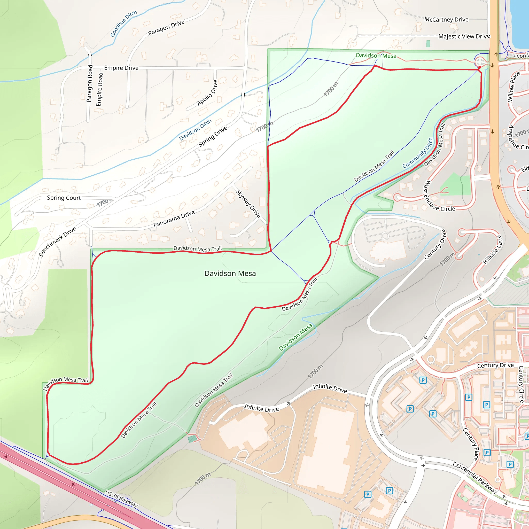 Davidson Mesa Loop Trail mobile static map