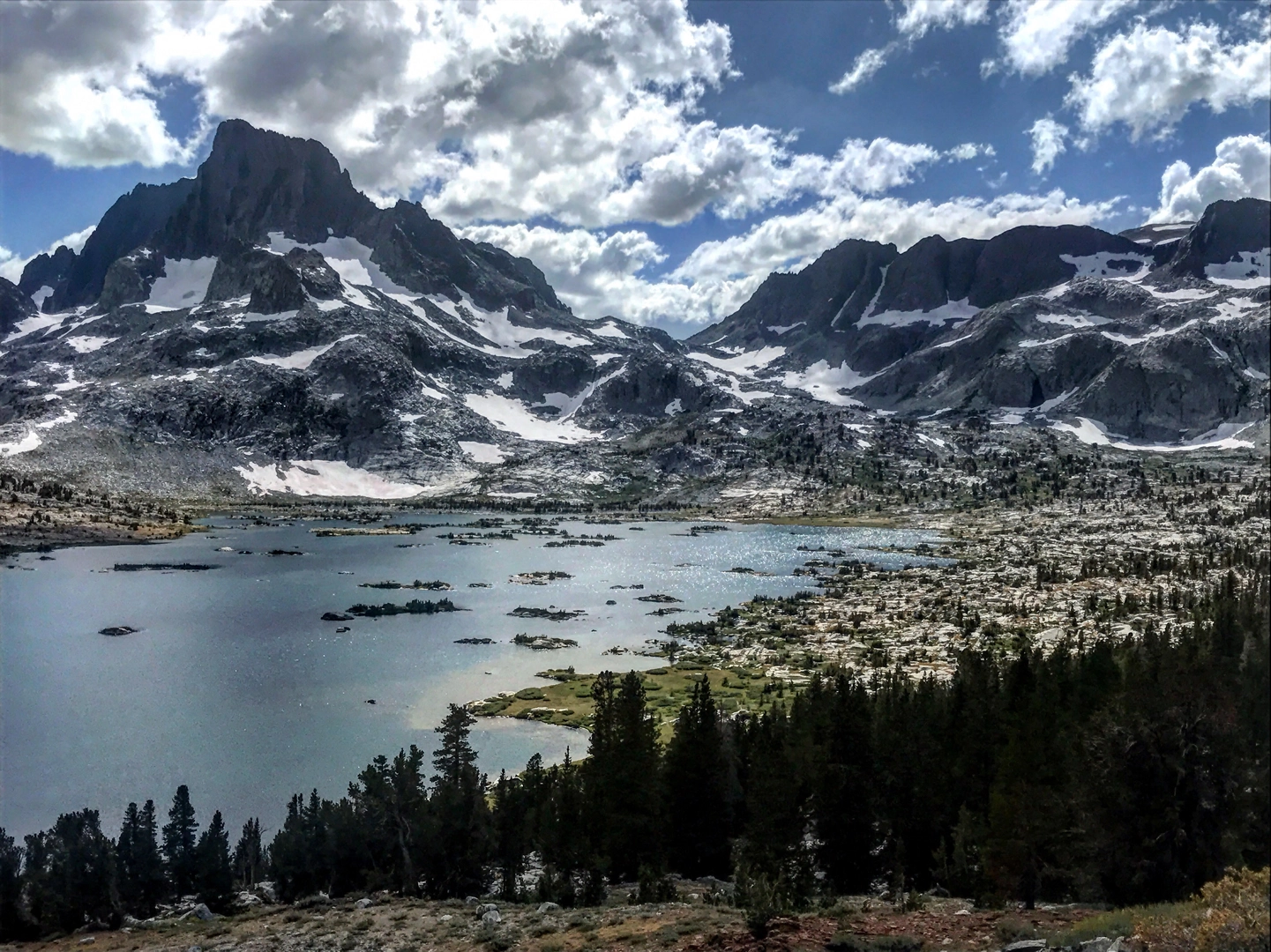 An image depicting the trail Rush Creek, Clark Lakes and Thousand Island Lake Loop Trail and its surrounding area.