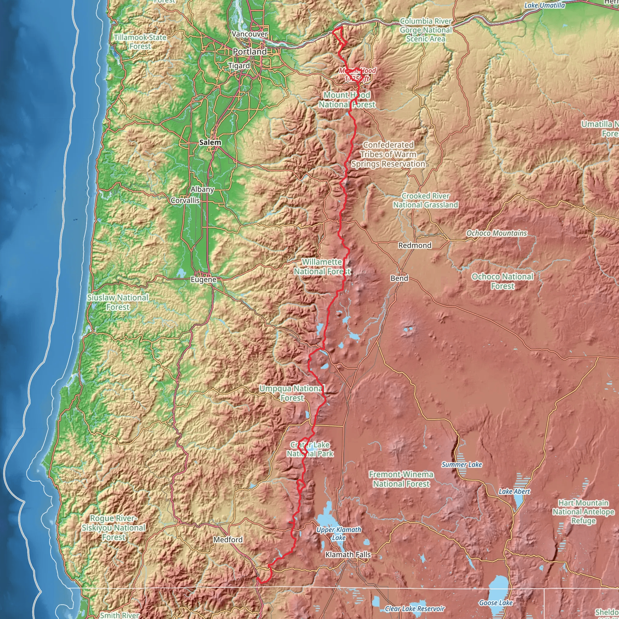 Oregon Skyline Trail mobile static map