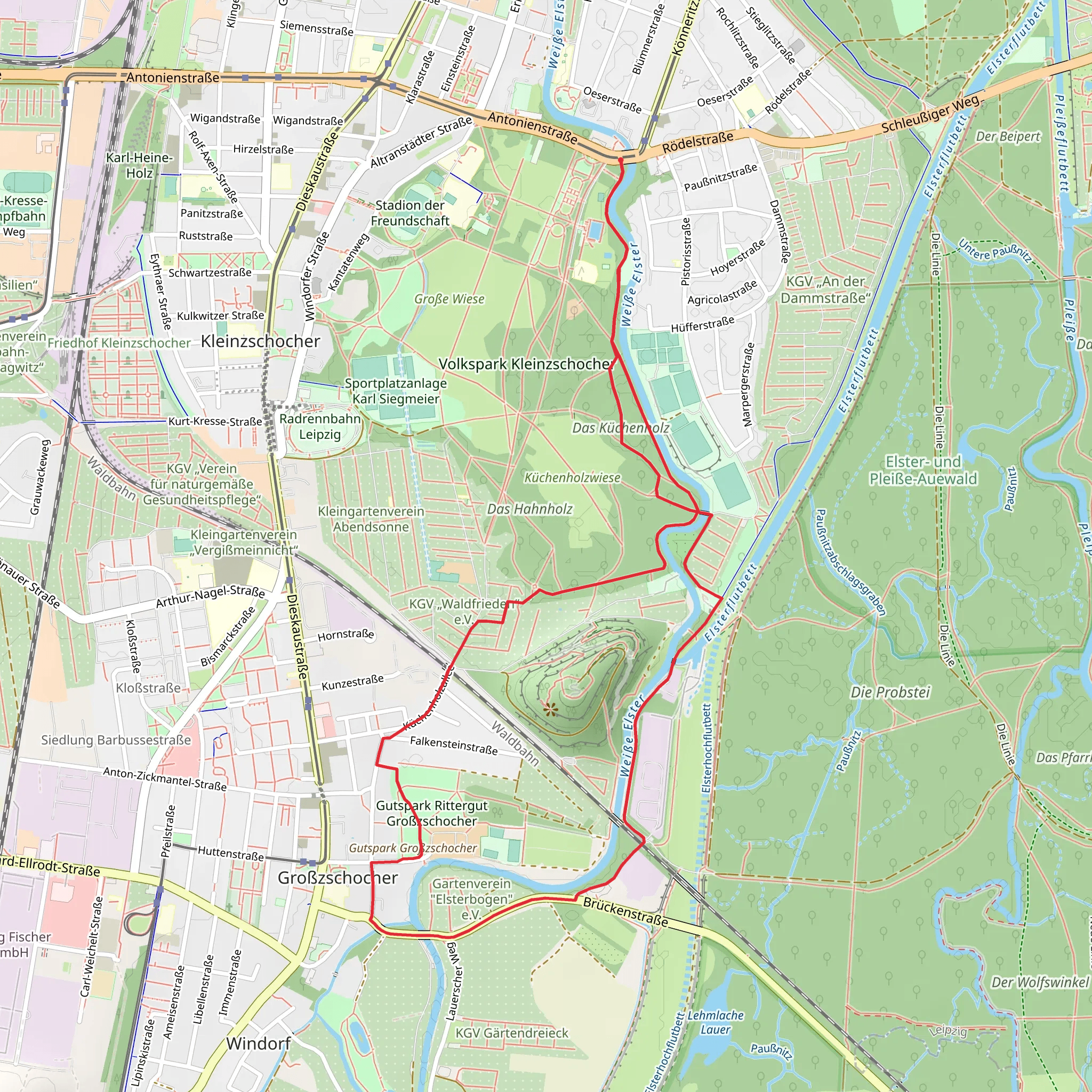 Weiße Elster via Am Teilungswehr mobile static map