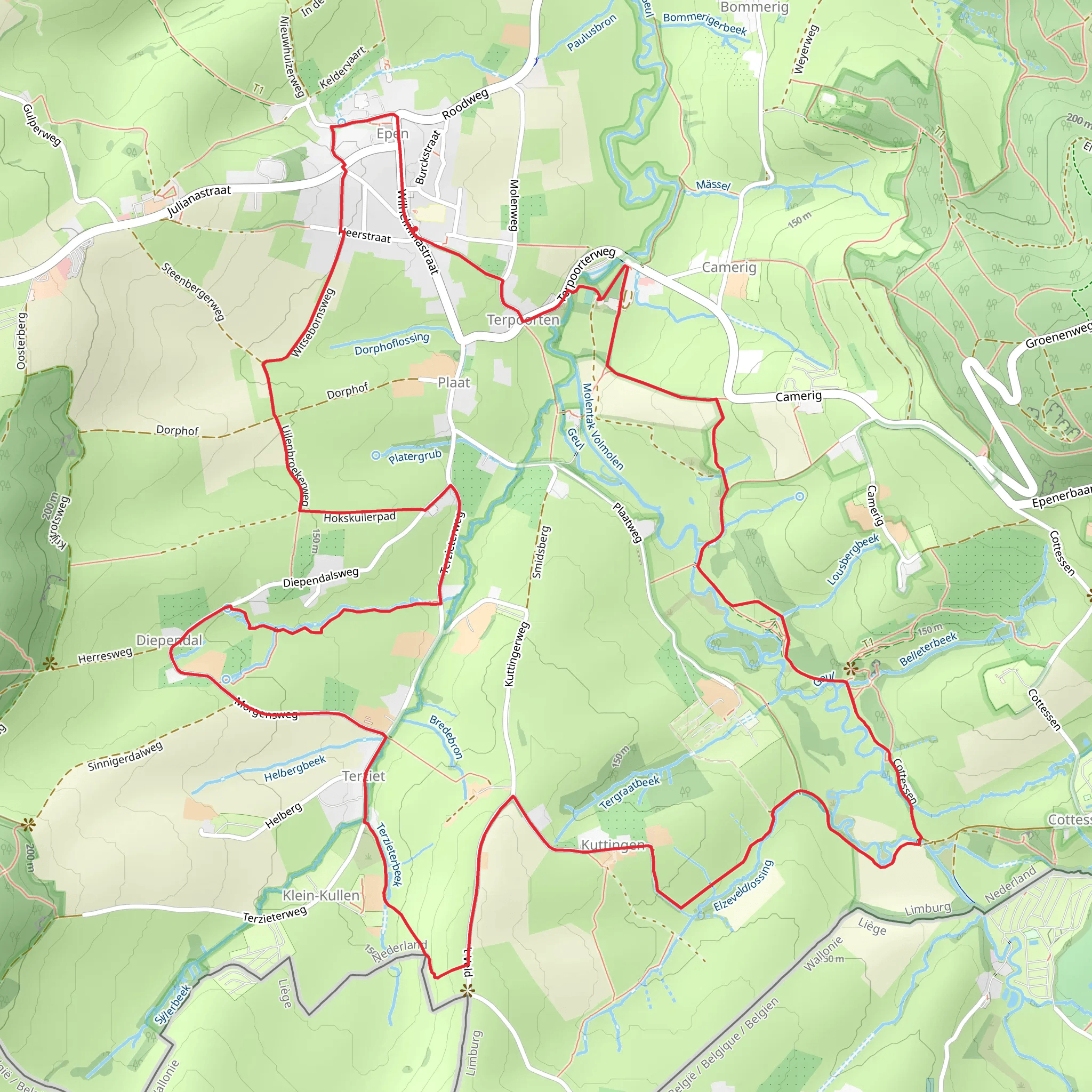 Vernelsbergh, Klein Kullen and Inkelshoes Loop mobile static map