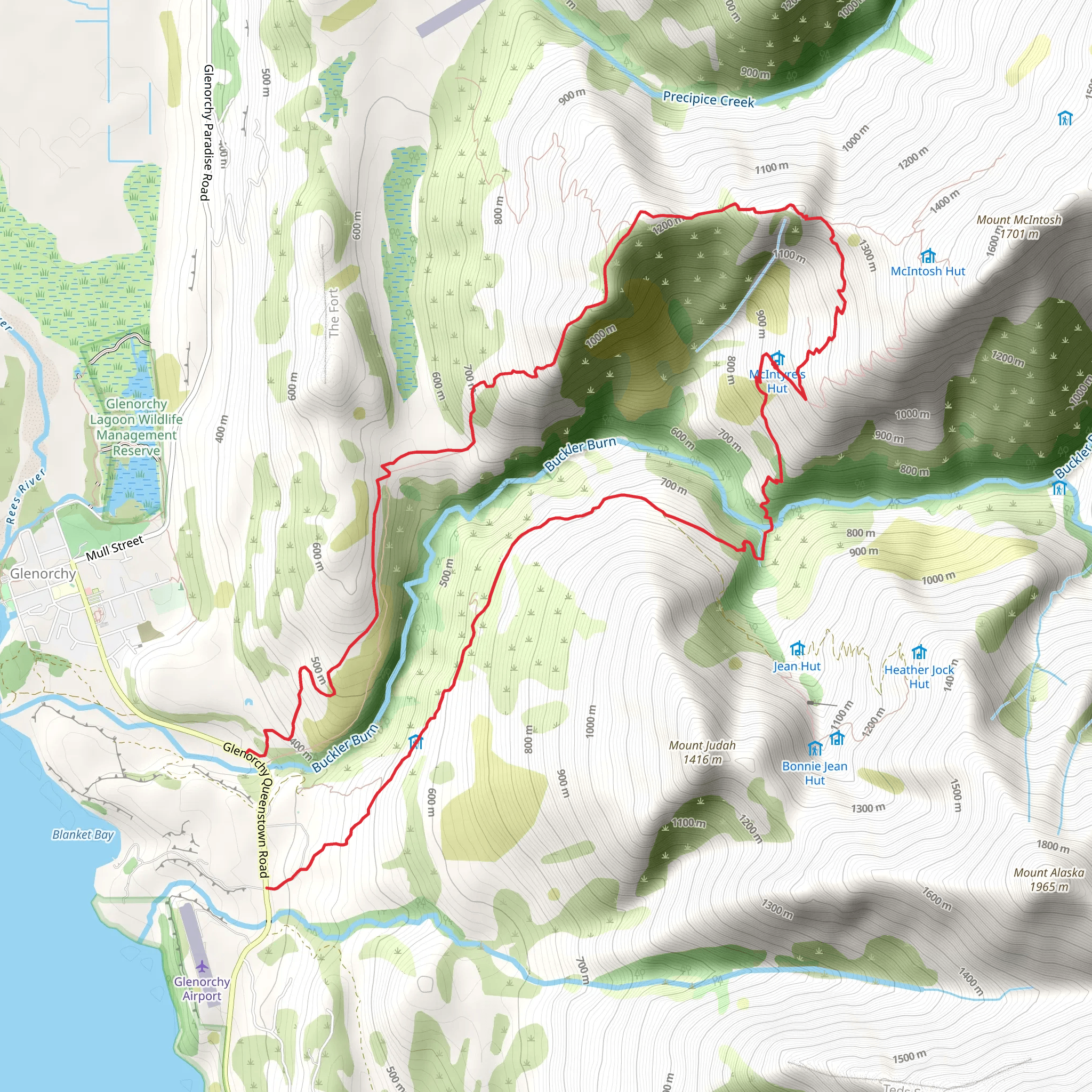 Mt Mcintosh Loop Track mobile static map