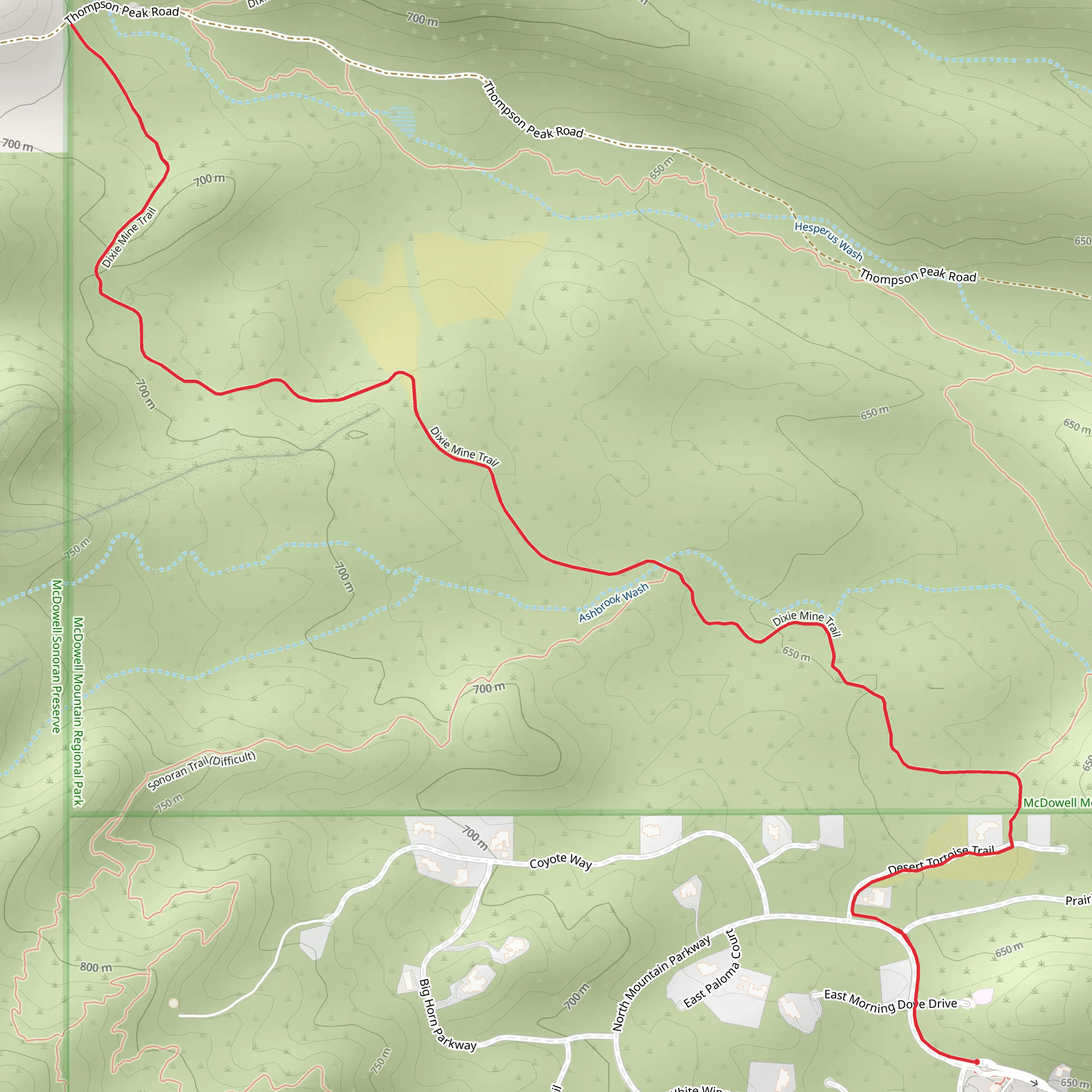 Golden Eagle and Dixie Mine Trail mobile static map