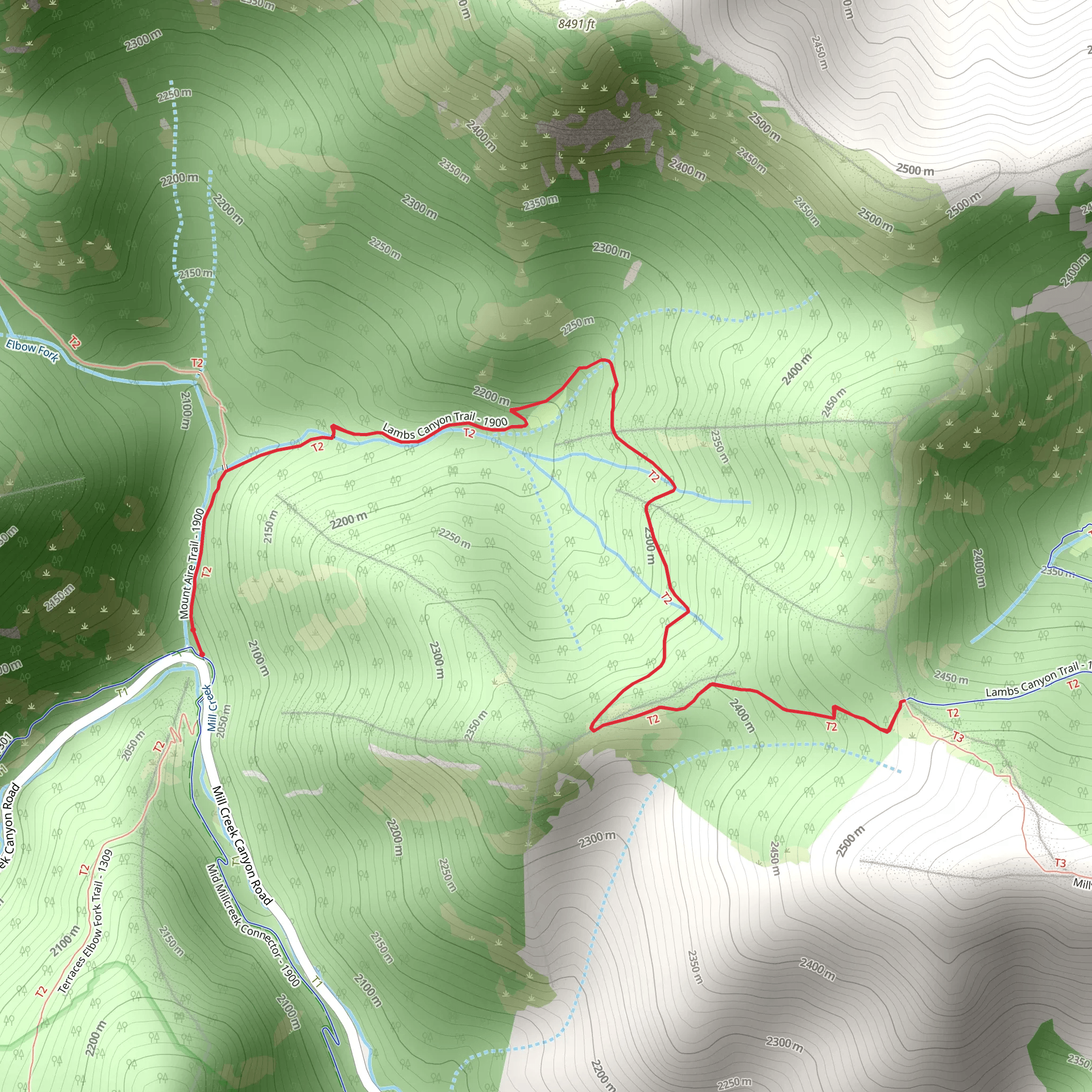 Lambs Canyon Pass via Lambs Canyon Trail mobile static map