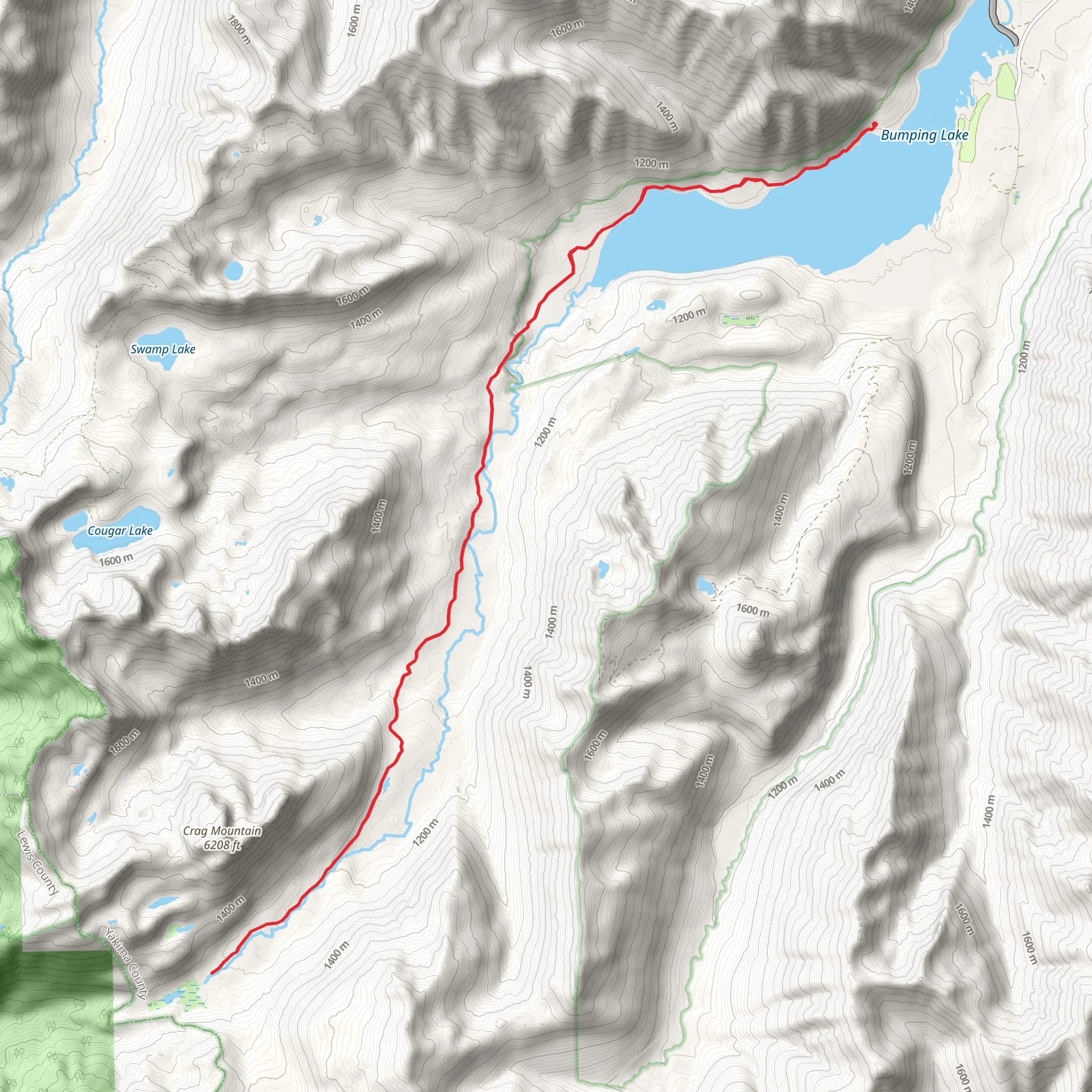 Bumping Lake Trail - Long mobile static map