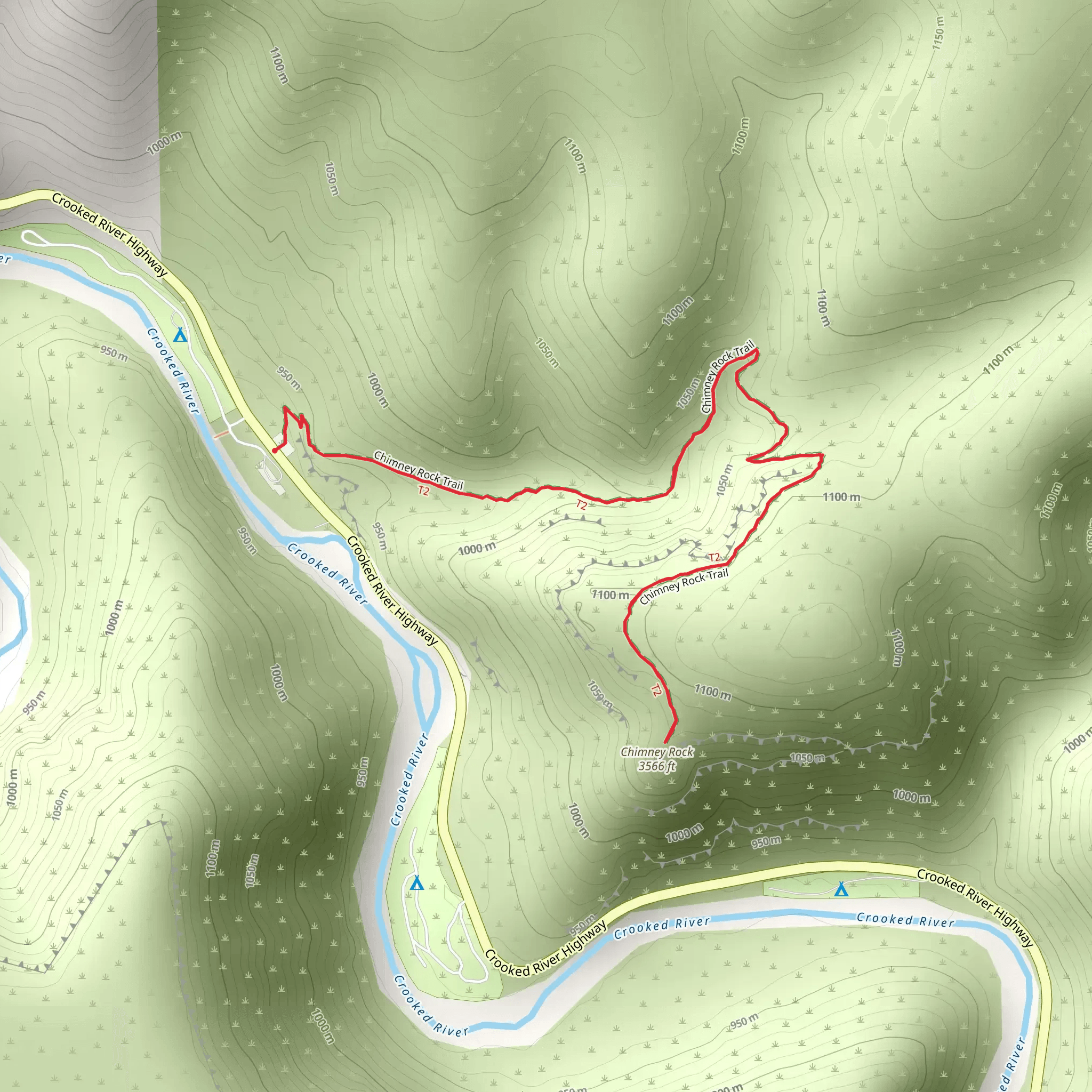 Chimney Rock Trail mobile static map