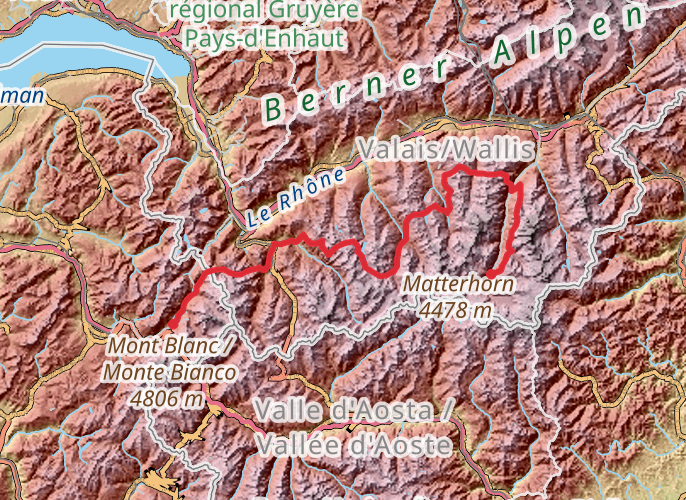 Chamonix to Zermatt - Haute Route mobile static map