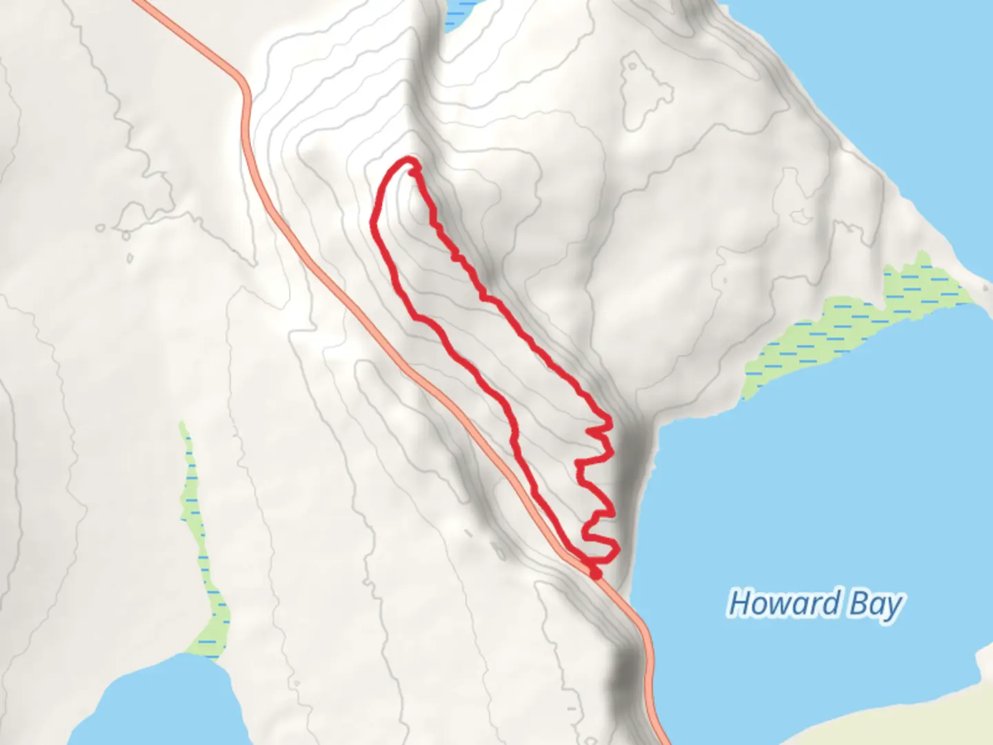 An image depicting the trail South Ridge and Lower Hooligan Loop and its surrounding area.