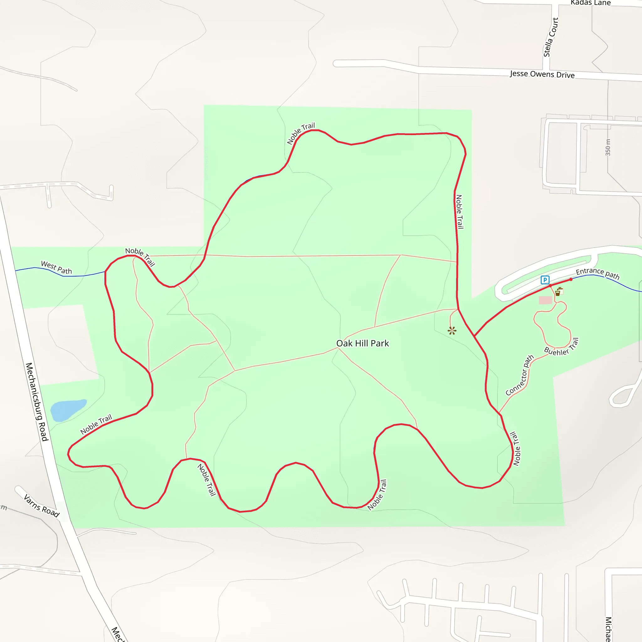 Oak Hill Park Loop mobile static map