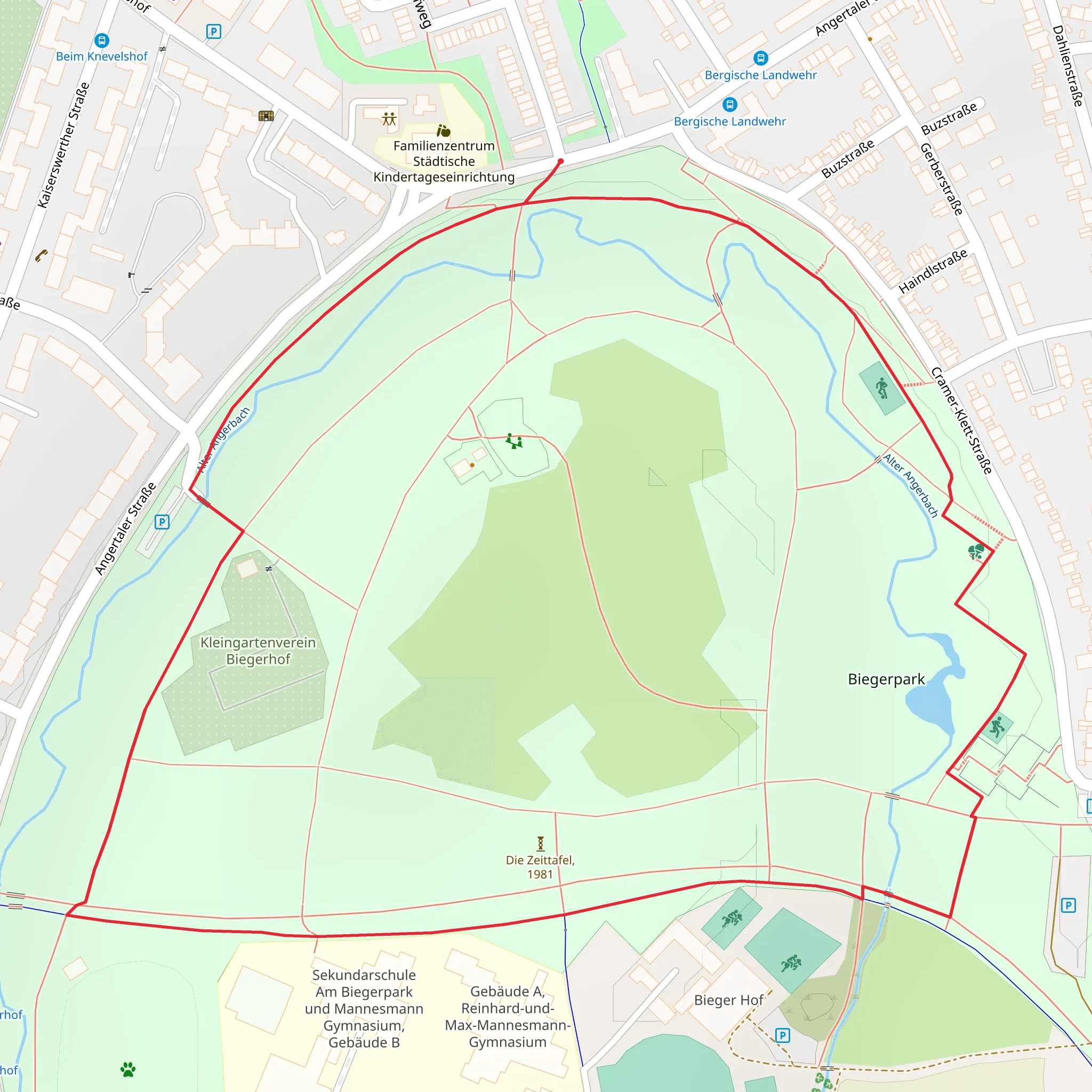 Biegerpark Loop mobile static map