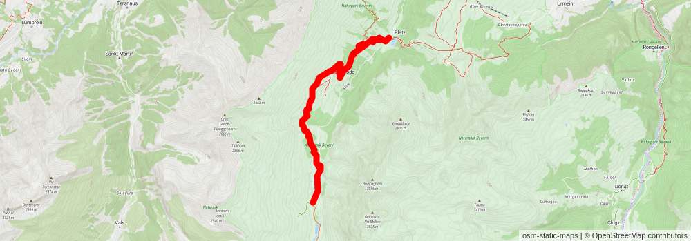 Walserweg Safiental stage 3 Map